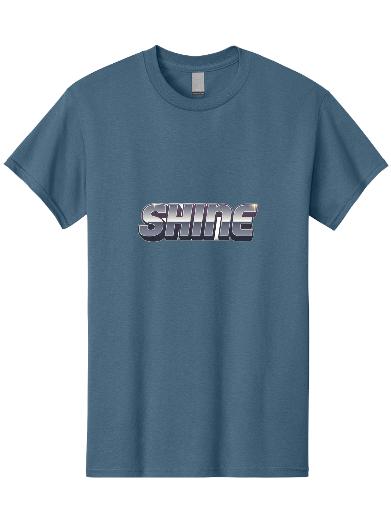 Shine Men'S Graphic Tee, 100% Cotton, Comfortable Casual Summer Wear, Machine Washable, Shine, Motivational Quote, Inspirational Words, Positivity, Empowerment, Silver Text, 3D Effect, Bold Font, Modern Design Bab392 25