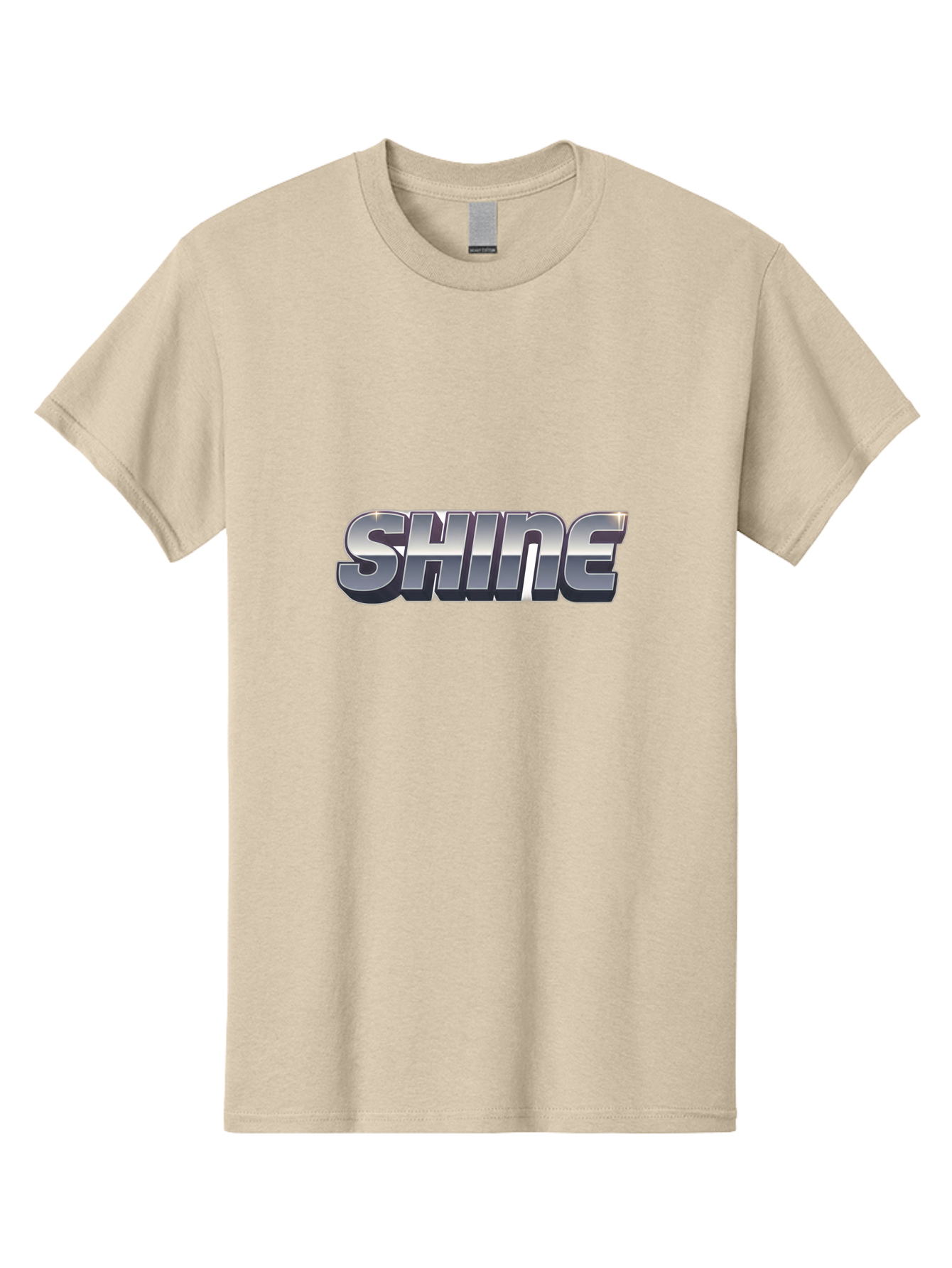 Shine Men'S Graphic Tee, 100% Cotton, Comfortable Casual Summer Wear, Machine Washable, Shine, Motivational Quote, Inspirational Words, Positivity, Empowerment, Silver Text, 3D Effect, Bold Font, Modern Design Bab392 13