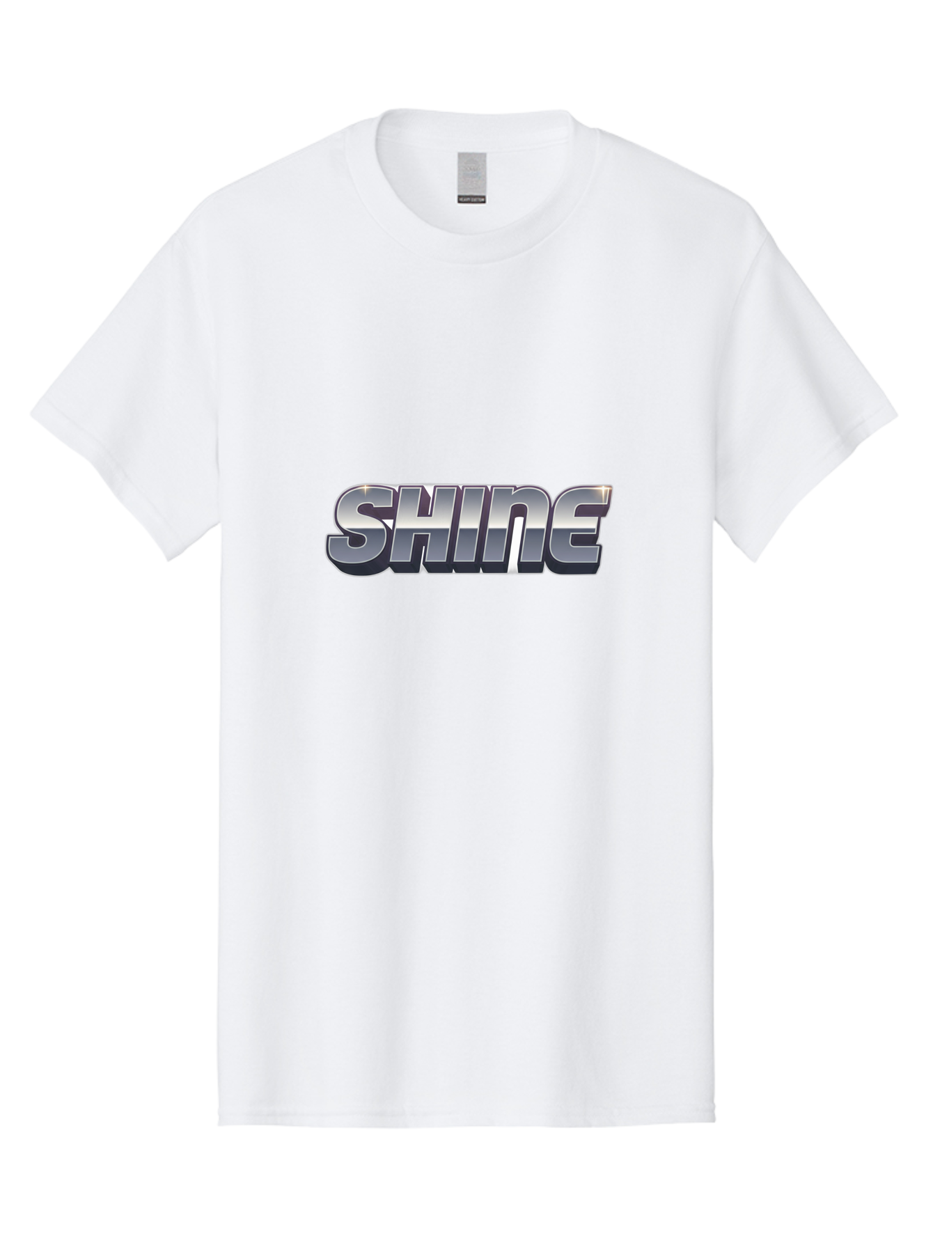 Shine Men'S Graphic Tee, 100% Cotton, Comfortable Casual Summer Wear, Machine Washable, Shine, Motivational Quote, Inspirational Words, Positivity, Empowerment, Silver Text, 3D Effect, Bold Font, Modern Design Bab392 23
