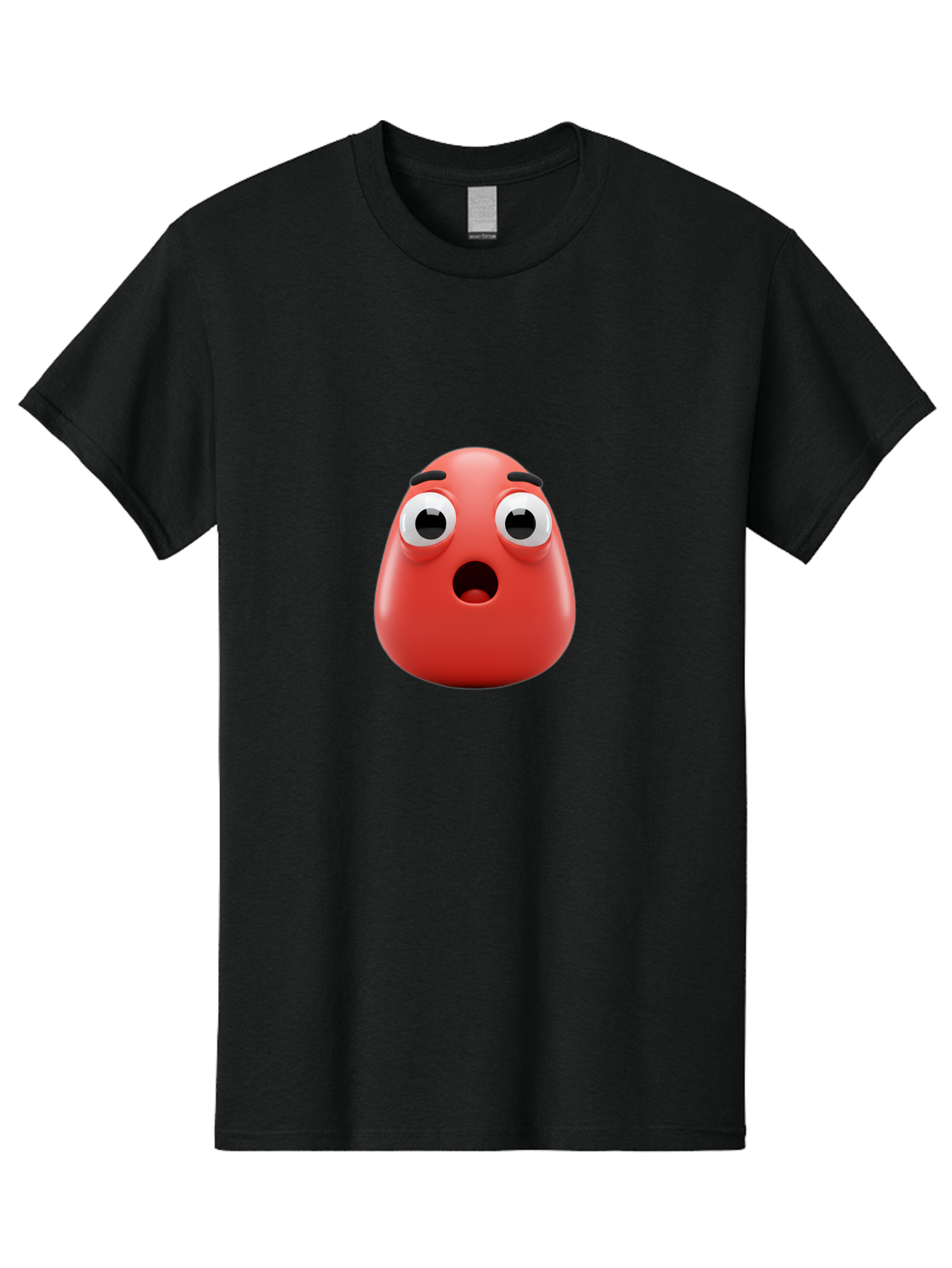 Shocked-Emoji Men'S Graphic Tee, 100% Cotton, Comfortable Casual Summer Wear, Machine Washable, Shocked Face, Surprised Expression, Cartoon Emoji, Red Color, Eyebrow Raised, Mouth Agape, Astonished Look, Funny Face, Emoticon, 3D Rendering, Bab393 13