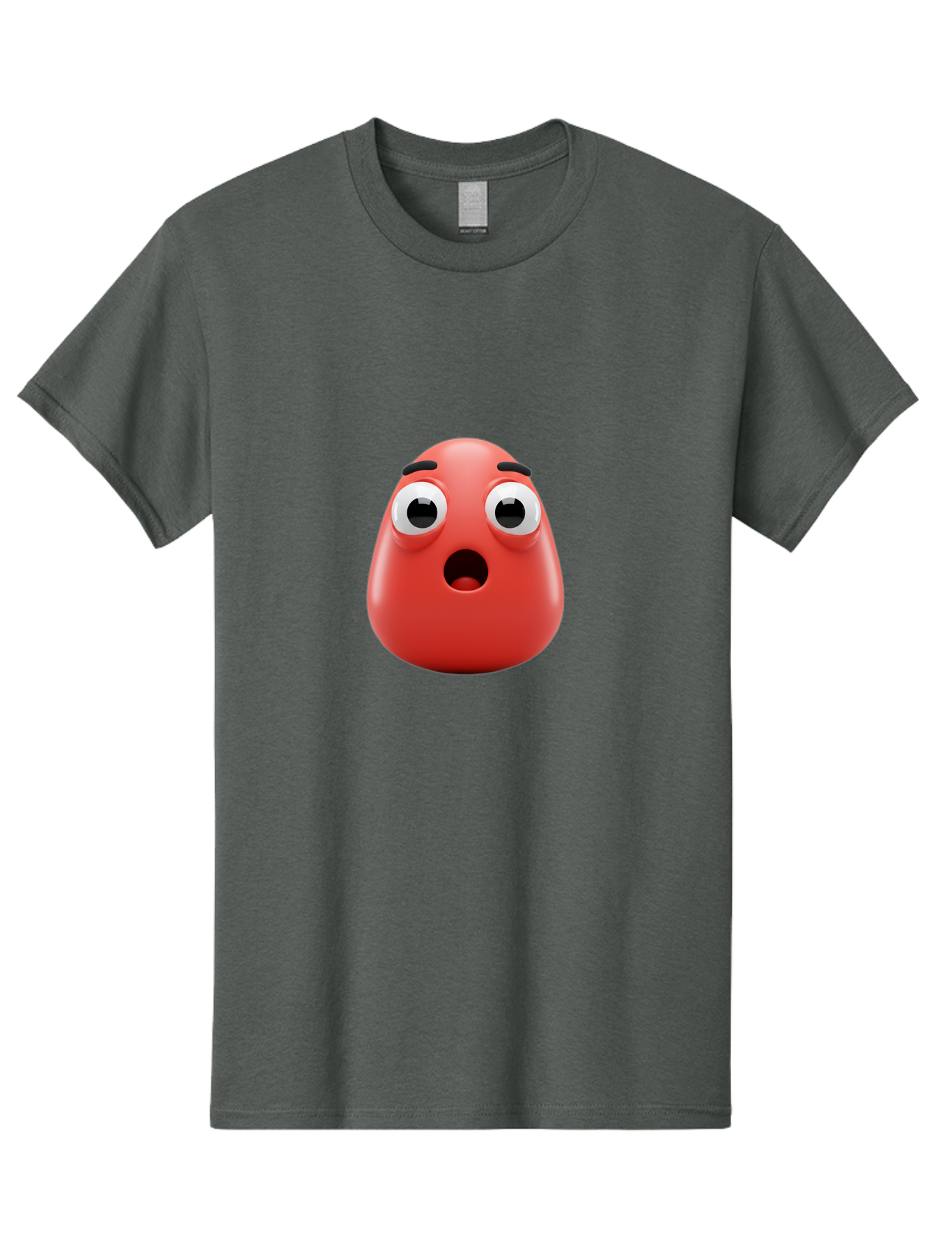 Shocked-Emoji Men'S Graphic Tee, 100% Cotton, Comfortable Casual Summer Wear, Machine Washable, Shocked Face, Surprised Expression, Cartoon Emoji, Red Color, Eyebrow Raised, Mouth Agape, Astonished Look, Funny Face, Emoticon, 3D Rendering, Bab393 9
