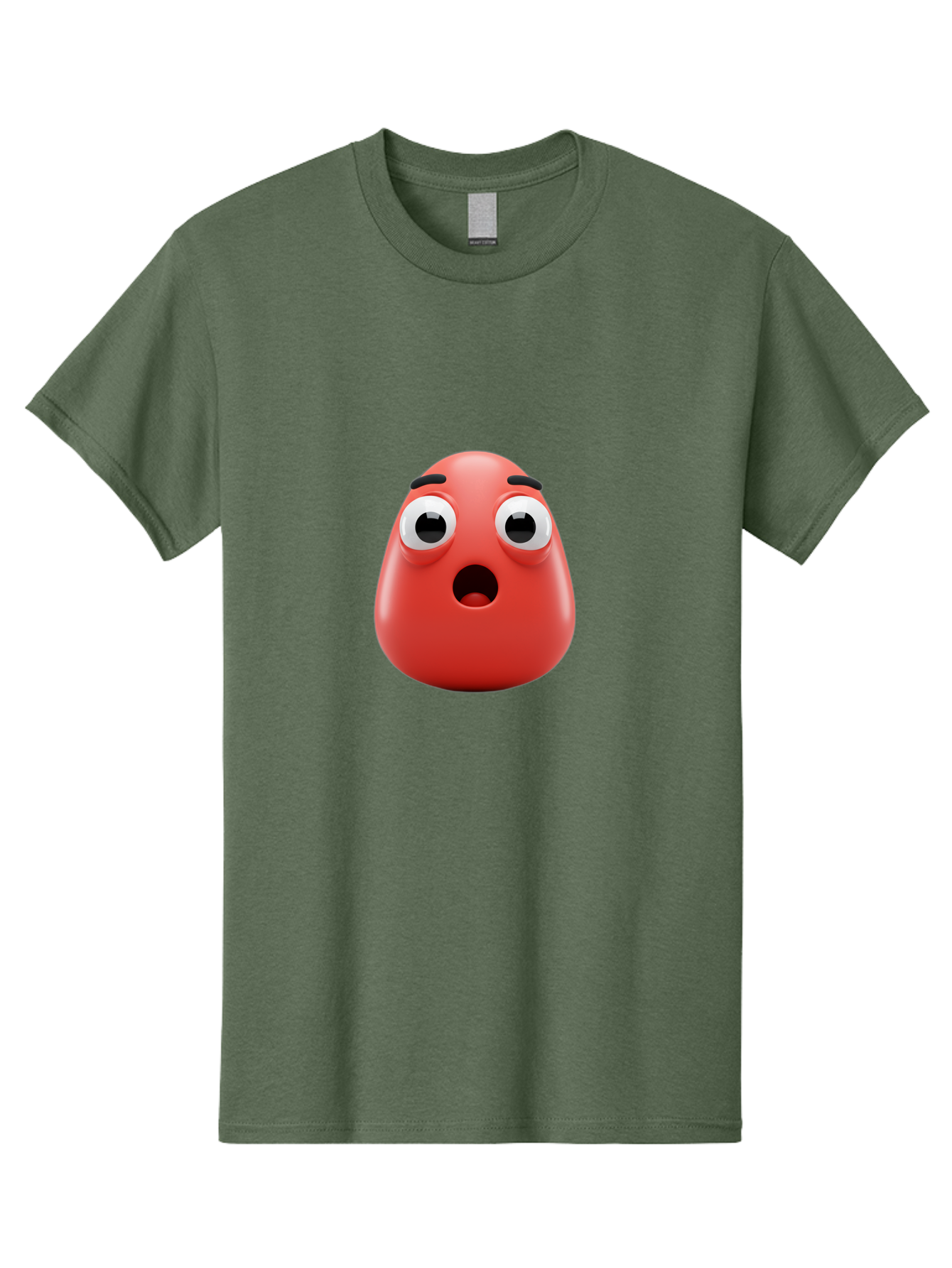 Shocked-Emoji Men'S Graphic Tee, 100% Cotton, Comfortable Casual Summer Wear, Machine Washable, Shocked Face, Surprised Expression, Cartoon Emoji, Red Color, Eyebrow Raised, Mouth Agape, Astonished Look, Funny Face, Emoticon, 3D Rendering, Bab393 17