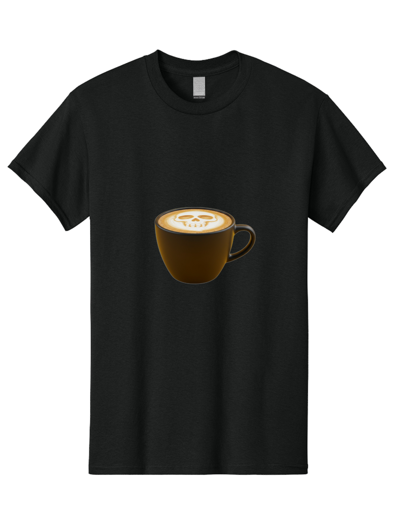 Skull-Coffee Men'S Graphic Tee, 100% Cotton, Comfortable Casual Summer Wear, Machine Washable, Latte Art, Coffee Design, Skull Pattern, Creative Coffee Art, Unique Latte Design, Coffee Culture, Foam Art, Barista Skills Bab397 21