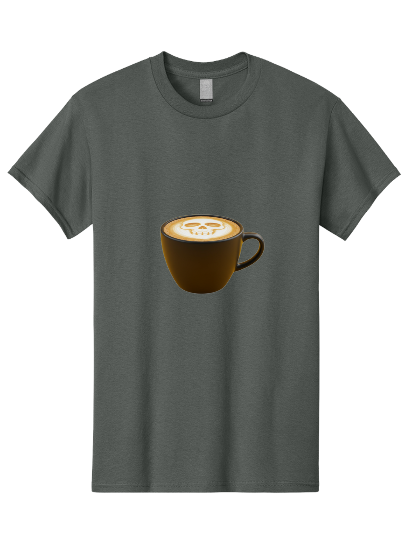 Skull-Coffee Men'S Graphic Tee, 100% Cotton, Comfortable Casual Summer Wear, Machine Washable, Latte Art, Coffee Design, Skull Pattern, Creative Coffee Art, Unique Latte Design, Coffee Culture, Foam Art, Barista Skills Bab397 11