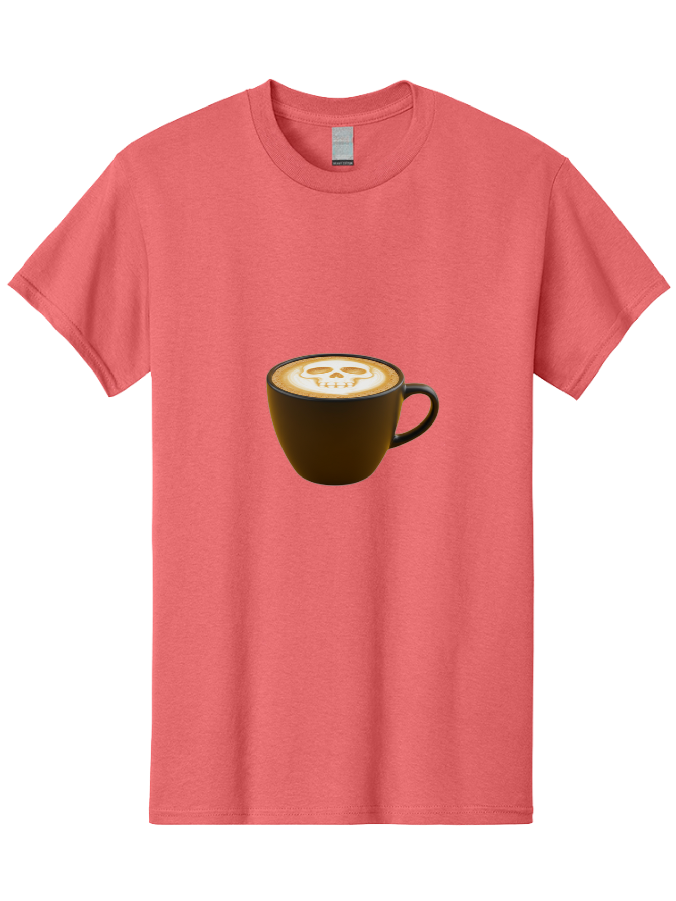 Skull-Coffee Men'S Graphic Tee, 100% Cotton, Comfortable Casual Summer Wear, Machine Washable, Latte Art, Coffee Design, Skull Pattern, Creative Coffee Art, Unique Latte Design, Coffee Culture, Foam Art, Barista Skills Bab397 7