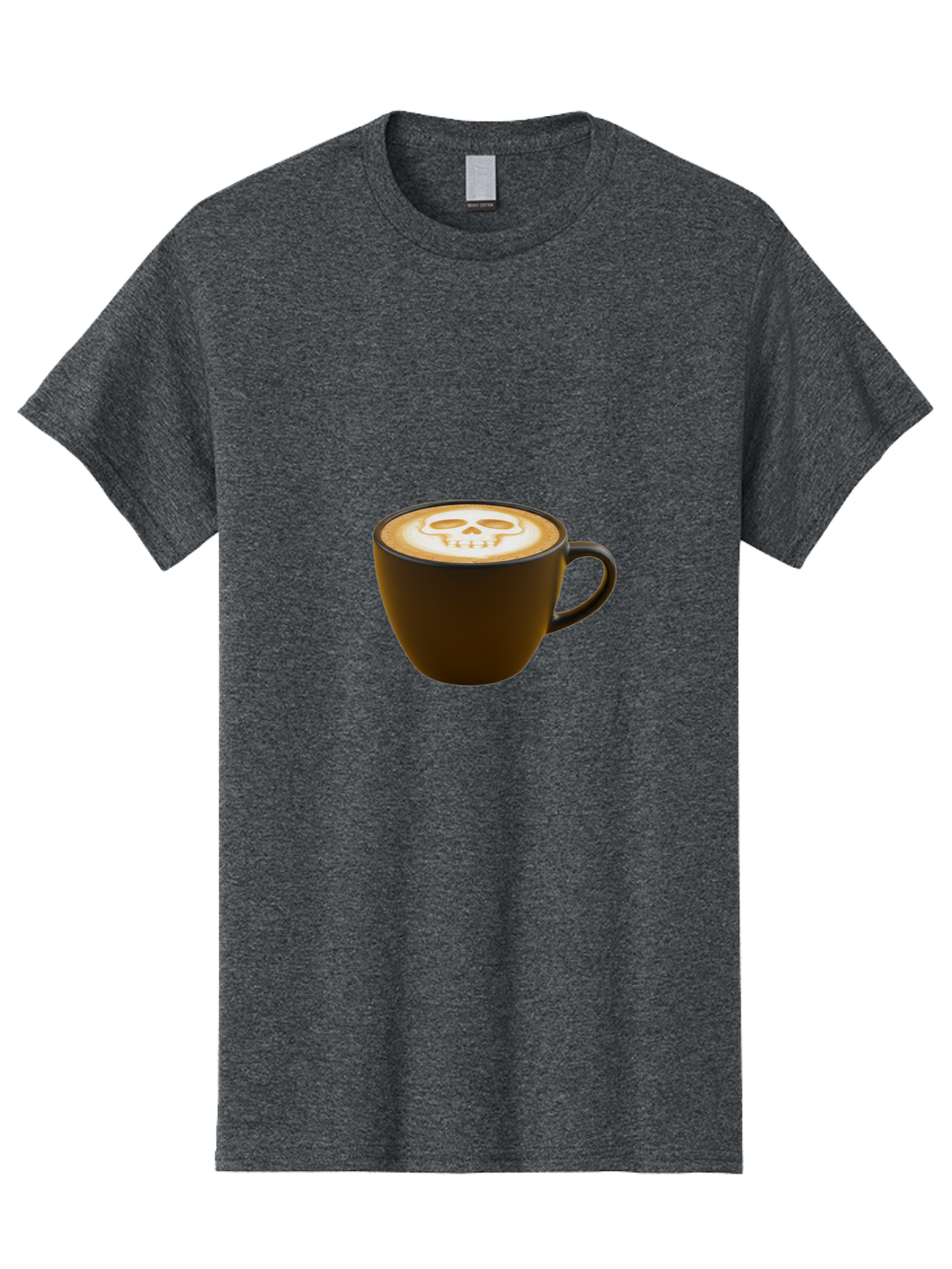 Skull-Coffee Men'S Graphic Tee, 100% Cotton, Comfortable Casual Summer Wear, Machine Washable, Latte Art, Coffee Design, Skull Pattern, Creative Coffee Art, Unique Latte Design, Coffee Culture, Foam Art, Barista Skills Bab397 15