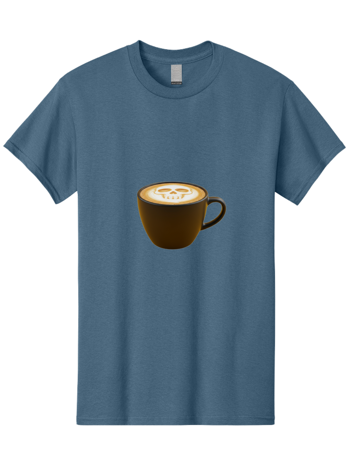 Skull-Coffee Men'S Graphic Tee, 100% Cotton, Comfortable Casual Summer Wear, Machine Washable, Latte Art, Coffee Design, Skull Pattern, Creative Coffee Art, Unique Latte Design, Coffee Culture, Foam Art, Barista Skills Bab397 25