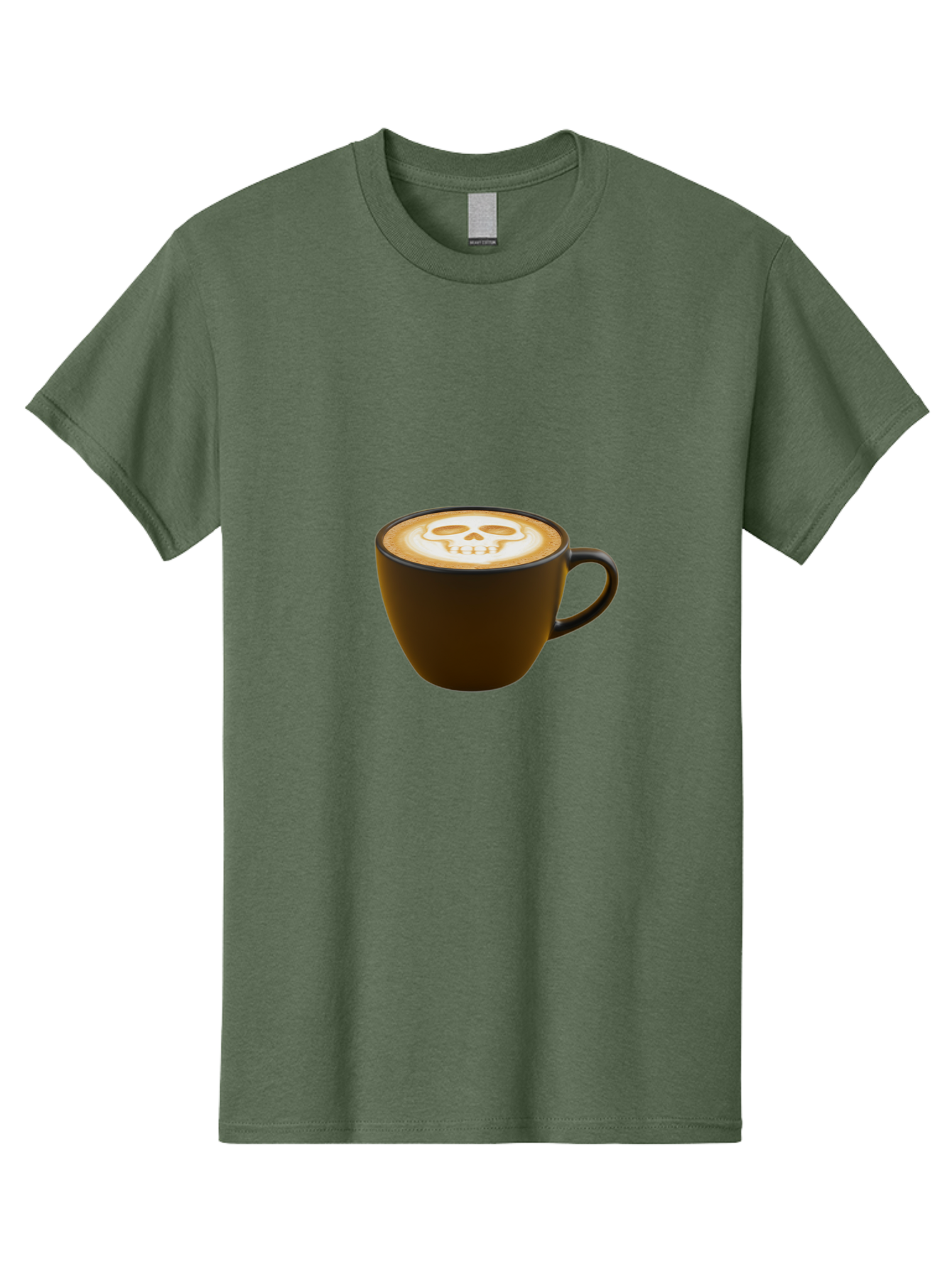 Skull-Coffee Men'S Graphic Tee, 100% Cotton, Comfortable Casual Summer Wear, Machine Washable, Latte Art, Coffee Design, Skull Pattern, Creative Coffee Art, Unique Latte Design, Coffee Culture, Foam Art, Barista Skills Bab397 19