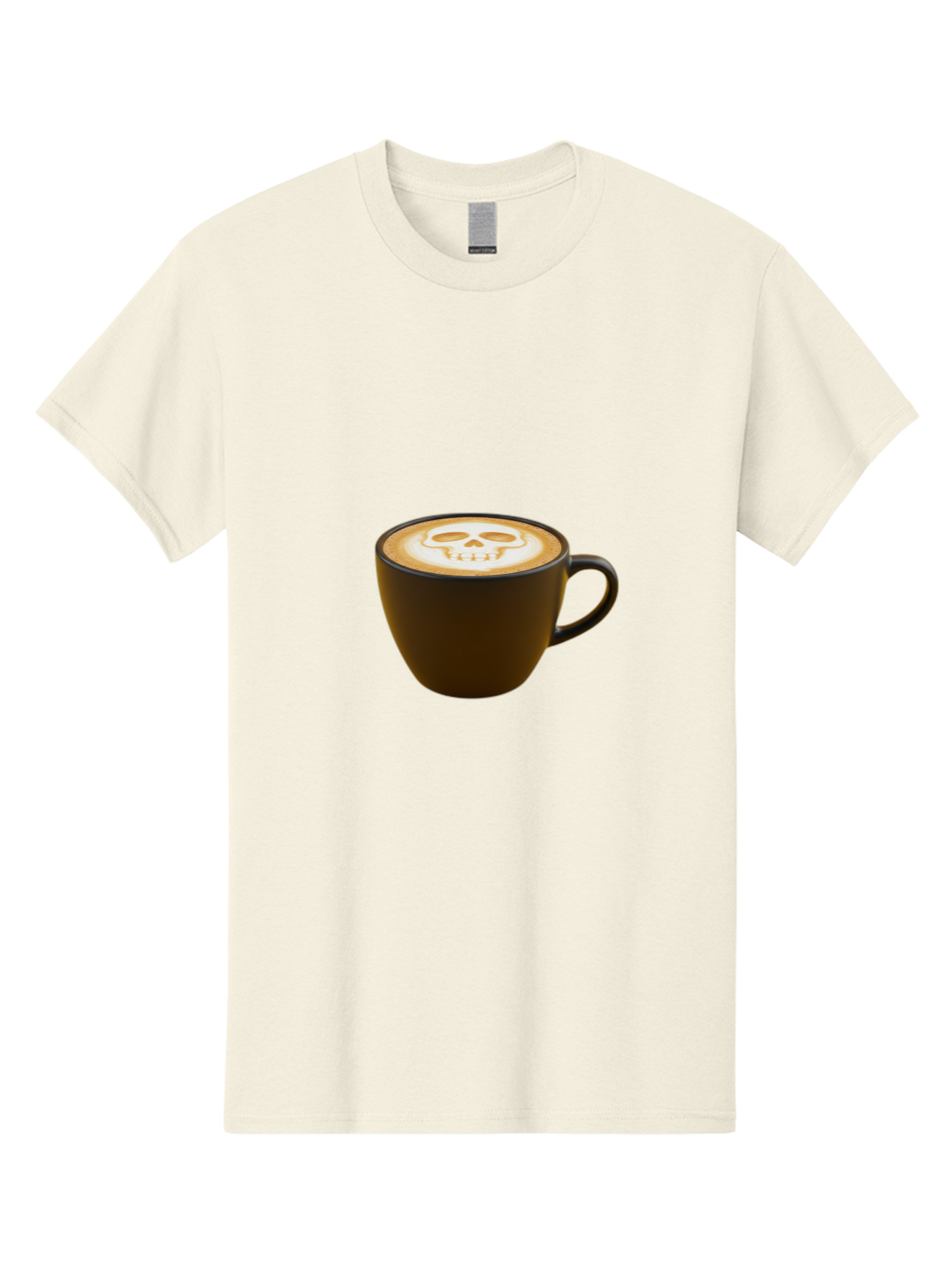 Skull-Coffee Men'S Graphic Tee, 100% Cotton, Comfortable Casual Summer Wear, Machine Washable, Latte Art, Coffee Design, Skull Pattern, Creative Coffee Art, Unique Latte Design, Coffee Culture, Foam Art, Barista Skills Bab397 1