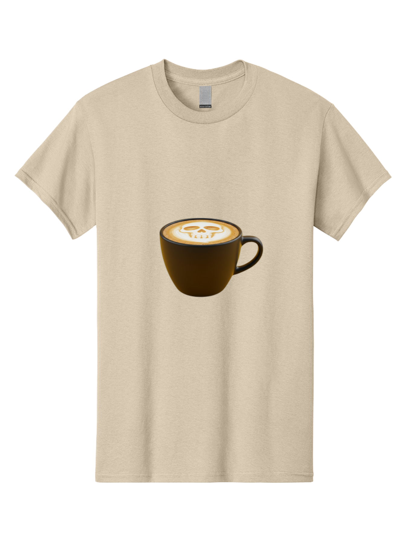Skull-Coffee Men'S Graphic Tee, 100% Cotton, Comfortable Casual Summer Wear, Machine Washable, Latte Art, Coffee Design, Skull Pattern, Creative Coffee Art, Unique Latte Design, Coffee Culture, Foam Art, Barista Skills Bab397 29