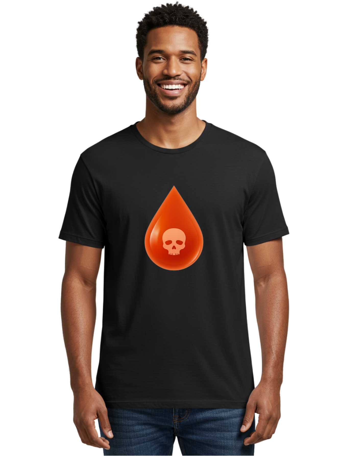 Skull-Drop Men'S Graphic Tee, 100% Cotton, Comfortable Casual Summer Wear, Machine Washable, Skull Symbol, Poison Warning, Danger Sign, Toxic Liquid, Hazardous Substance, Danger Alert, Warning Sign Bab398 26
