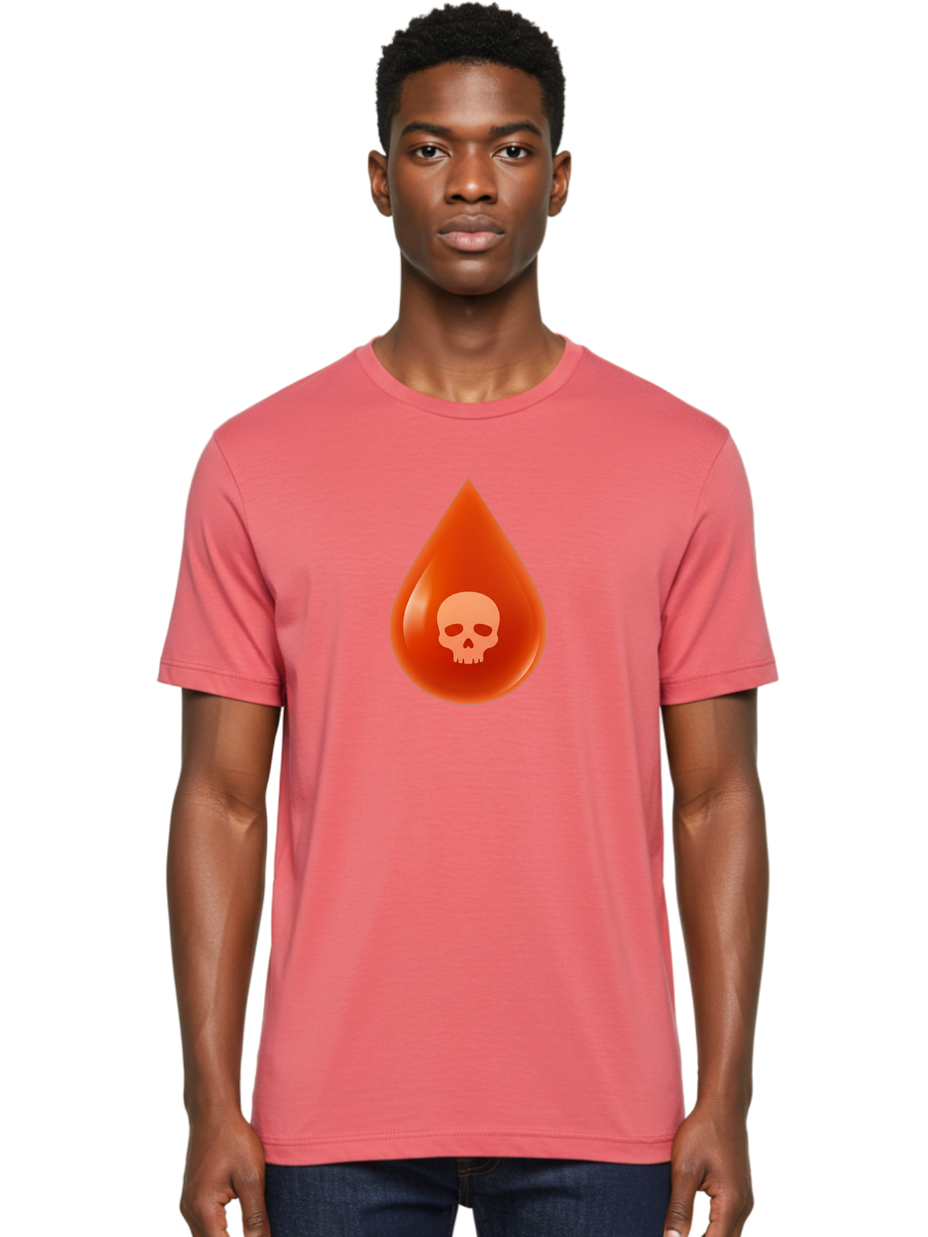 Skull-Drop Men'S Graphic Tee, 100% Cotton, Comfortable Casual Summer Wear, Machine Washable, Skull Symbol, Poison Warning, Danger Sign, Toxic Liquid, Hazardous Substance, Danger Alert, Warning Sign Bab398 24