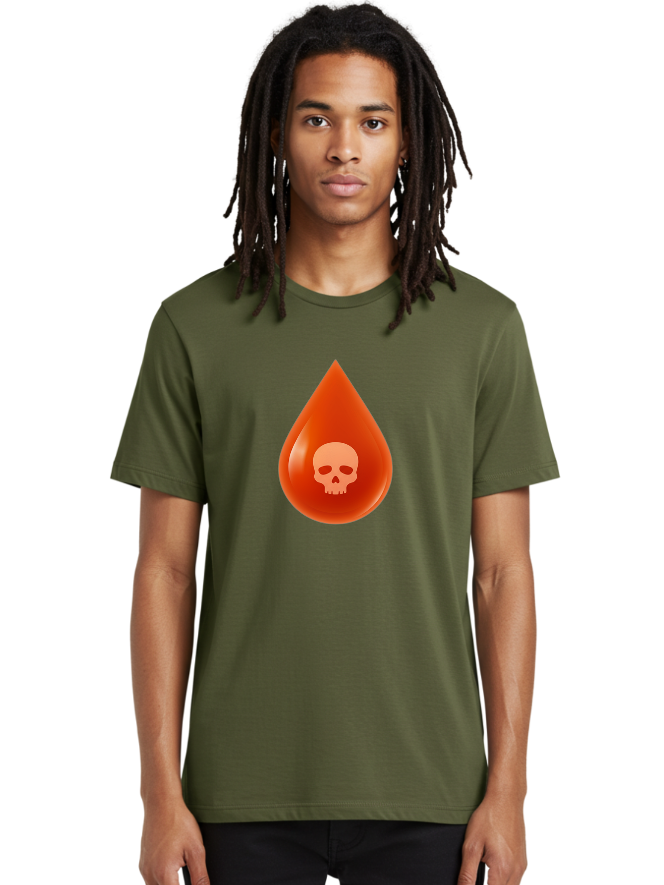 Skull-Drop Men'S Graphic Tee, 100% Cotton, Comfortable Casual Summer Wear, Machine Washable, Skull Symbol, Poison Warning, Danger Sign, Toxic Liquid, Hazardous Substance, Danger Alert, Warning Sign Bab398 2