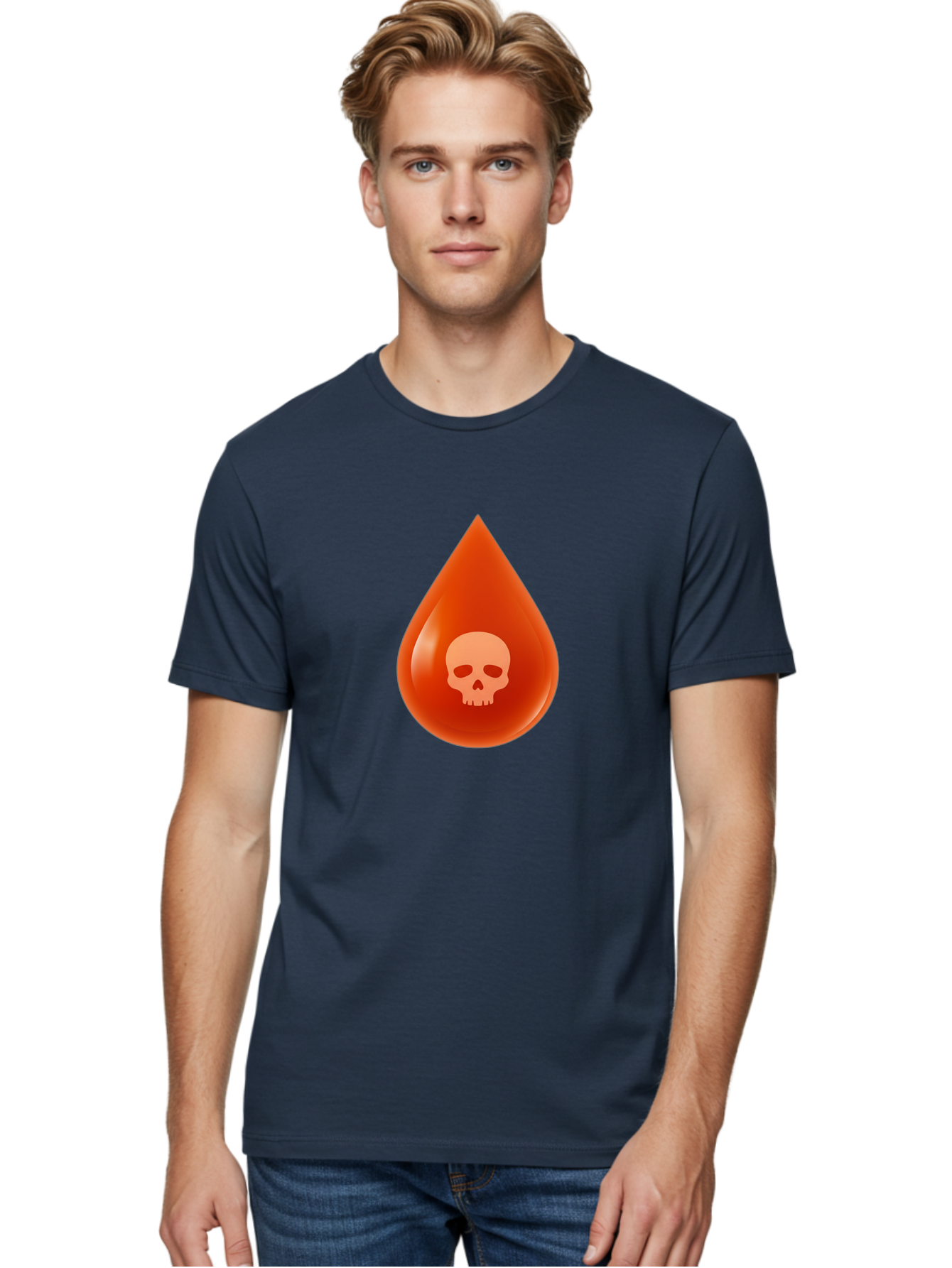 Skull-Drop Men'S Graphic Tee, 100% Cotton, Comfortable Casual Summer Wear, Machine Washable, Skull Symbol, Poison Warning, Danger Sign, Toxic Liquid, Hazardous Substance, Danger Alert, Warning Sign Bab398 10