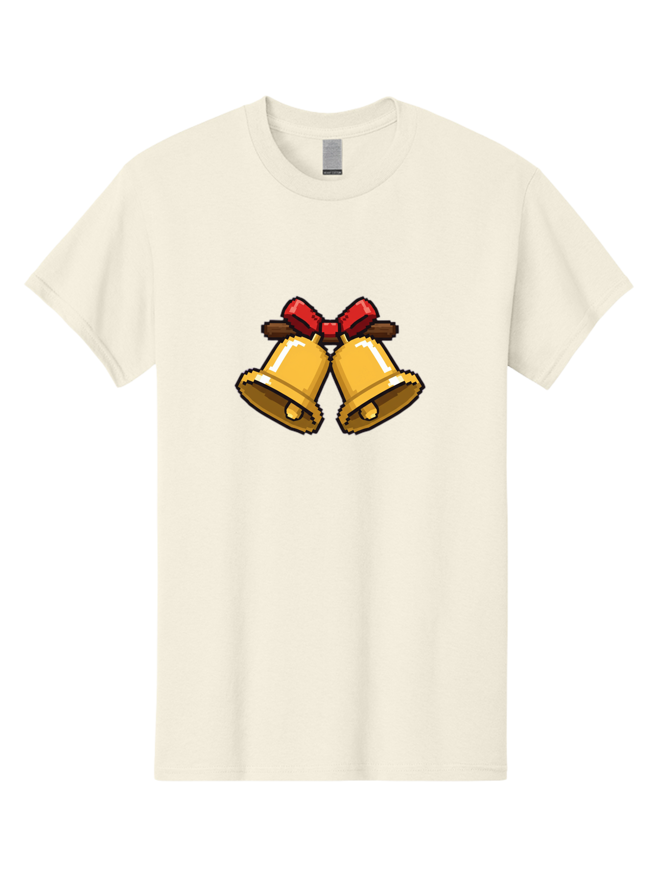 Sleigh-Bells Men'S Graphic Tee, 100% Cotton, Comfortable Casual Summer Wear, Machine Washable, Gold Bells, Christmas Decorations, Festive Decor, Holiday Cheer, Jingling Bells, Red Bow, Christmas Symbolism, Winter Wonderland, Seasonal Greetings Bab399 9
