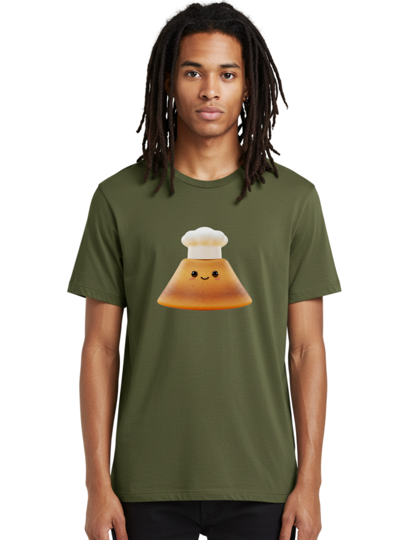 Smiling-Pancake Men'S Graphic Tee, 100% Cotton, Comfortable Casual Summer Wear, Machine Washable, Smiling Pancake, Chef Hat, Cartoon Style, Cute Breakfast Food, Fluffy Pancake, Adorable Character, Funny Face, Kawaii Culture, Breakfast Theme, Bab425 18