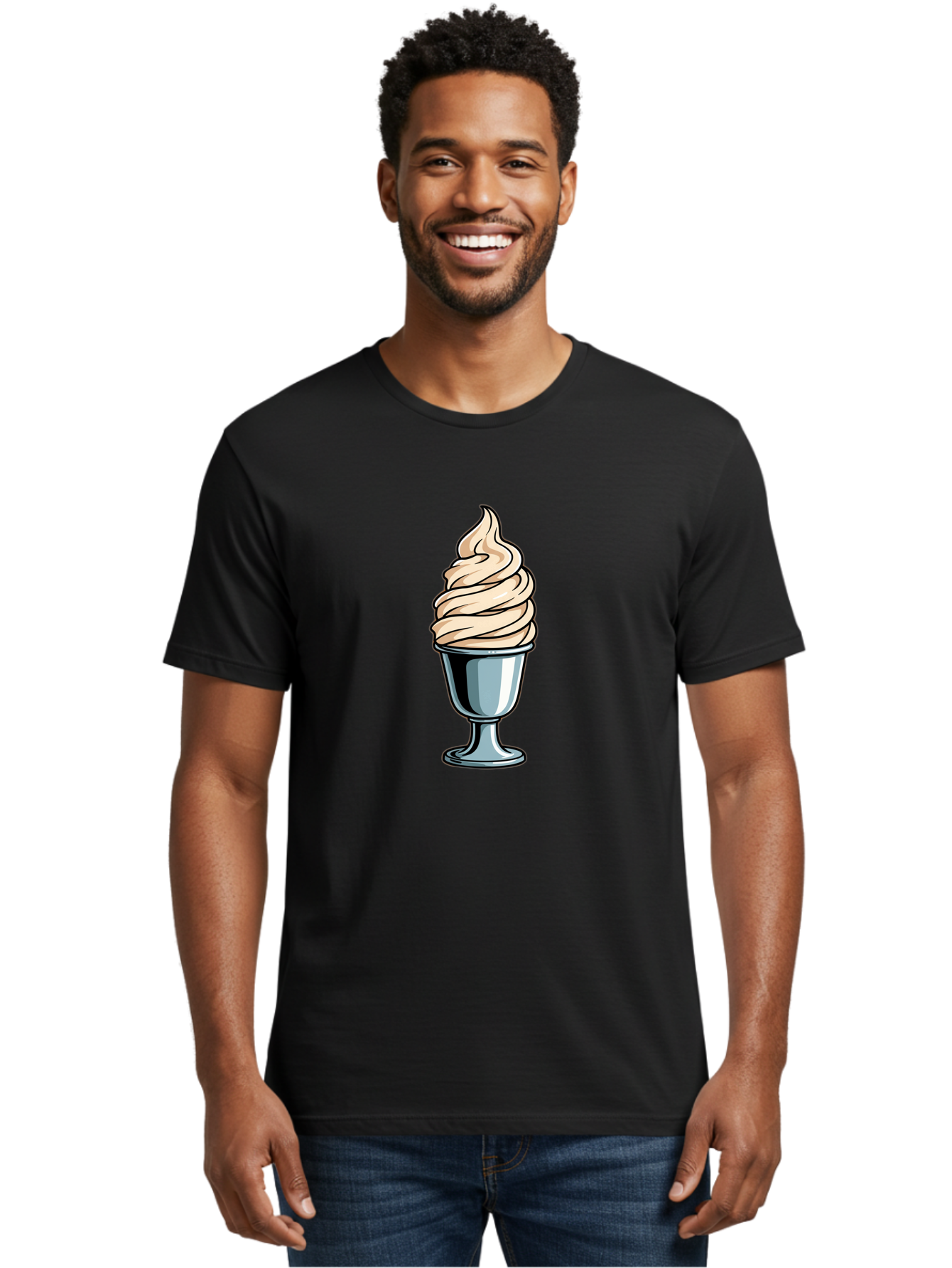 Soft-Serve Men'S Graphic Tee, 100% Cotton, Comfortable Casual Summer Wear, Machine Washable, Soft Serve Ice Cream, Frozen Dessert, Creamy Texture, Ice Cream Treat, Sweet Indulgence, Cold Comfort, Summer Delight, Dessert Lover, Tasty Pleasure Bab437 26