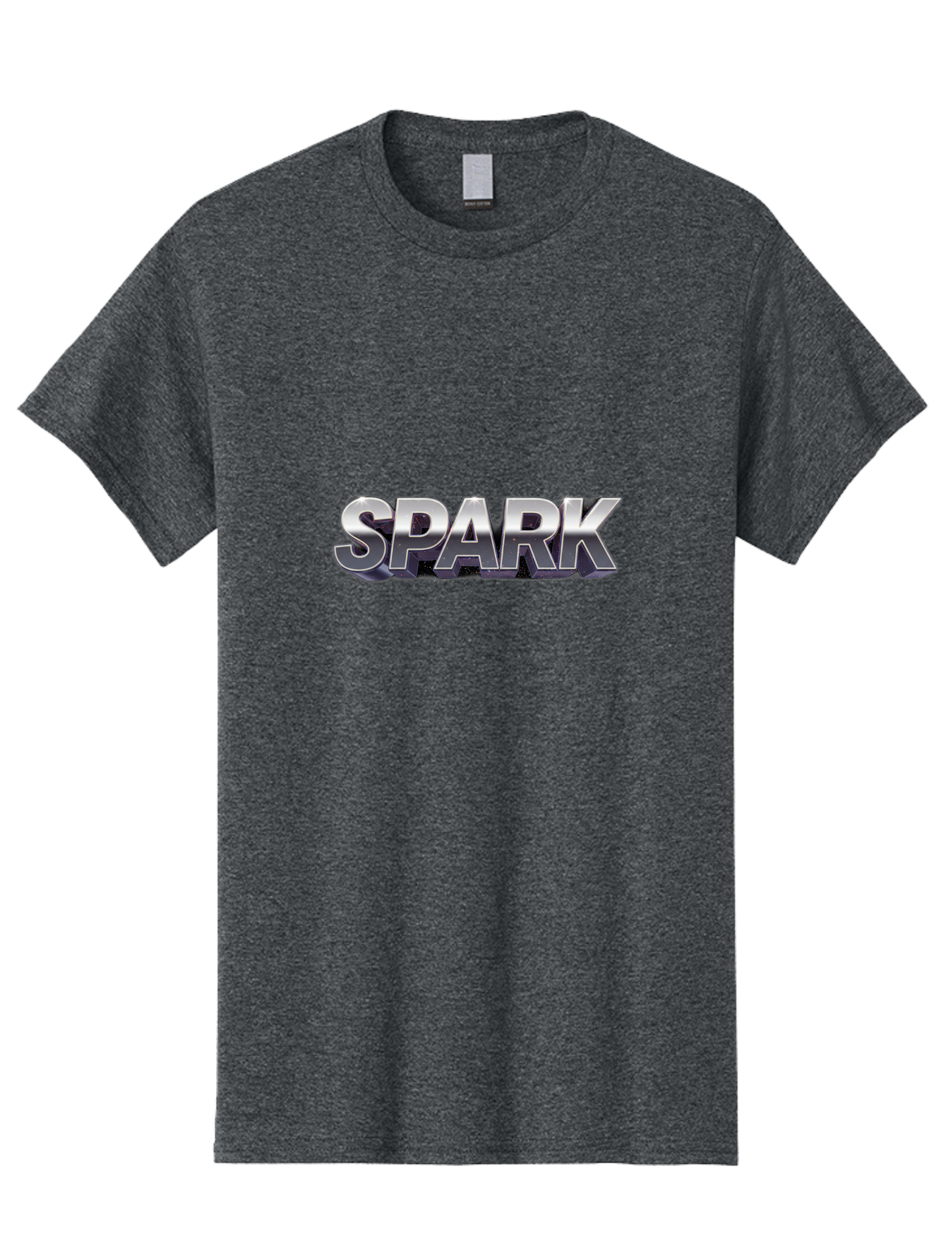 Spark Men'S Graphic Tee, 100% Cotton, Comfortable Casual Summer Wear, Machine Washable, Spark, Silver Text, Bold Font, Inspirational Quote, Motivation, Energy, Creativity, Dynamic Design, Modern Style Bab441 7