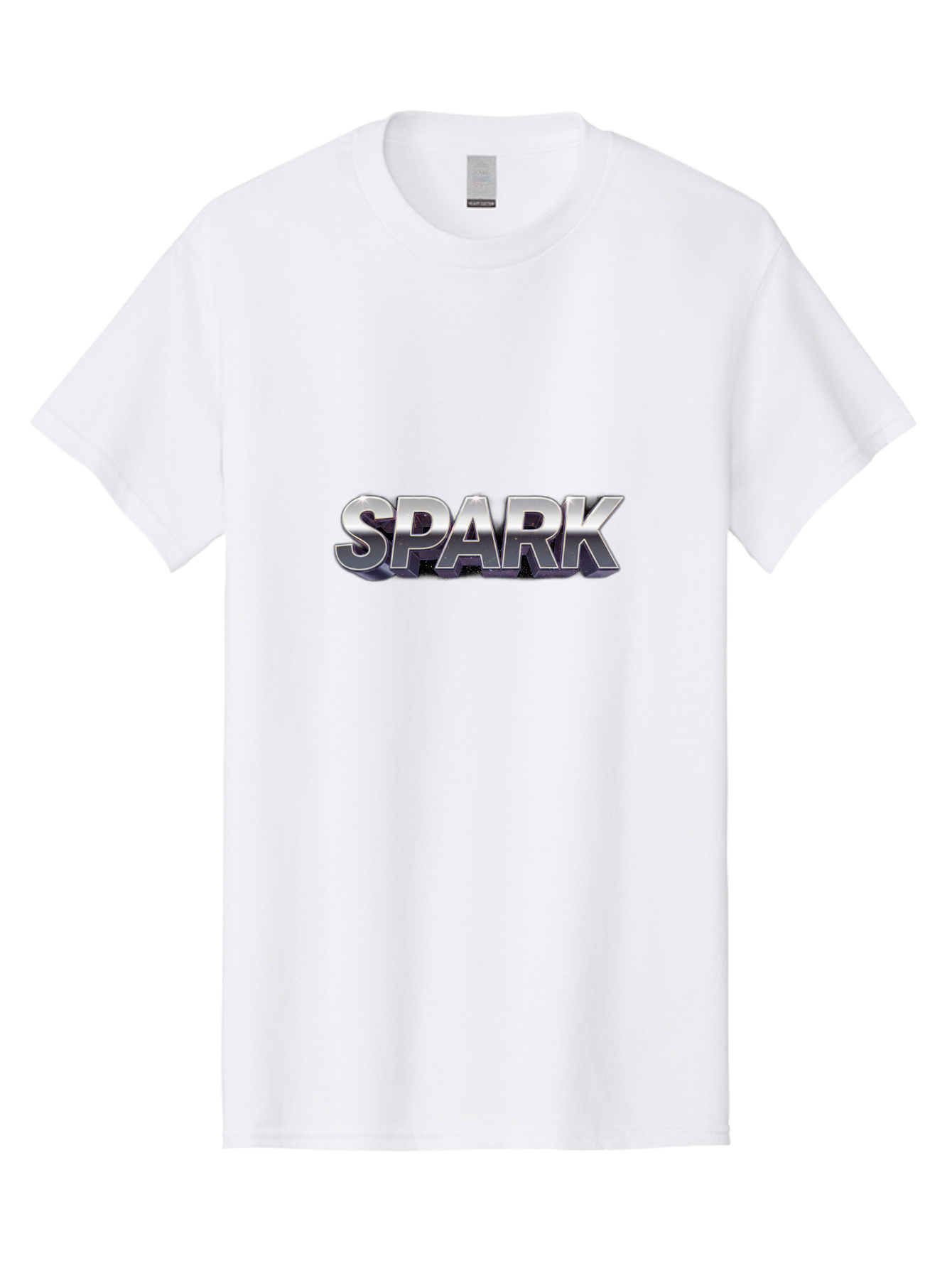 Spark Men'S Graphic Tee, 100% Cotton, Comfortable Casual Summer Wear, Machine Washable, Spark, Silver Text, Bold Font, Inspirational Quote, Motivation, Energy, Creativity, Dynamic Design, Modern Style Bab441 1