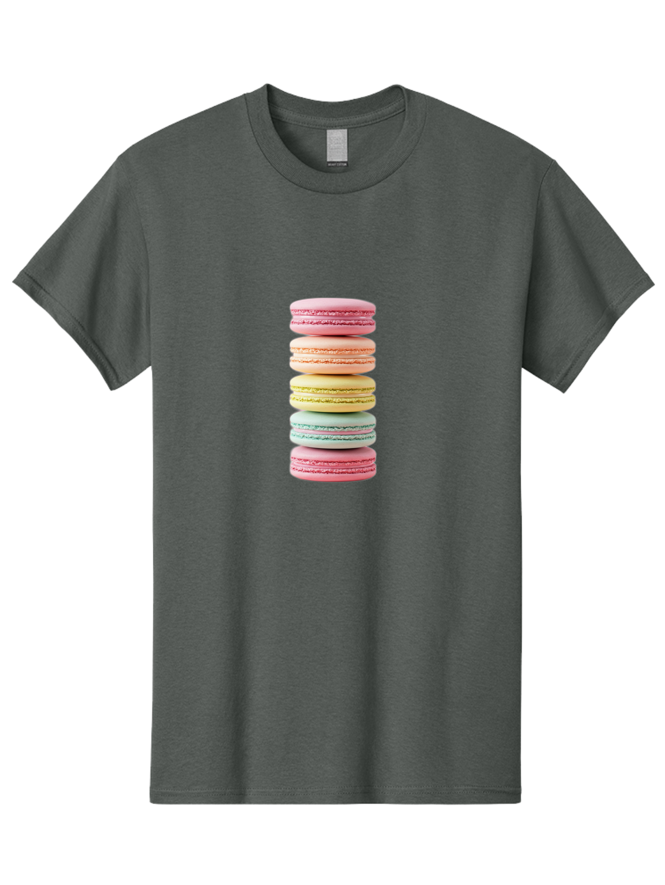 Stacked-Macarons-1 Men'S Graphic Tee, 100% Cotton, Comfortable Casual Summer Wear, Machine Washable, Colorful Macarons, Pastel Colors, Stacked Treats, Sweet Delights, Dessert Lovers, Macaron Tower, French Patisserie, Colorful Sweets, Bab451 17