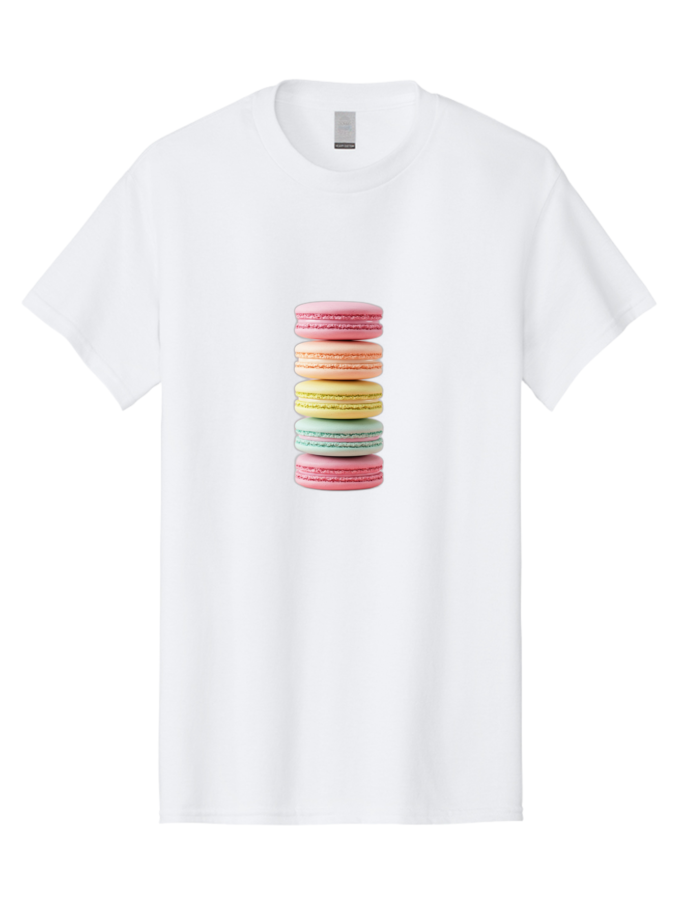 Stacked-Macarons-1 Men'S Graphic Tee, 100% Cotton, Comfortable Casual Summer Wear, Machine Washable, Colorful Macarons, Pastel Colors, Stacked Treats, Sweet Delights, Dessert Lovers, Macaron Tower, French Patisserie, Colorful Sweets, Bab451 29