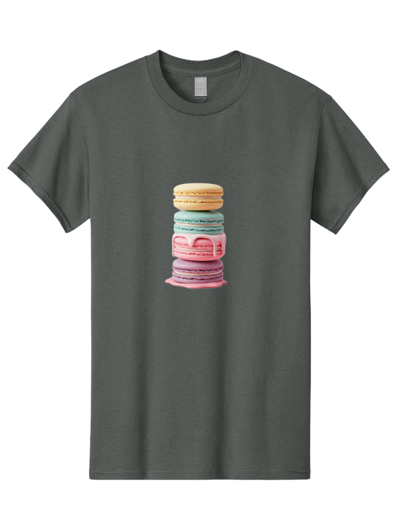 Stacked-Macarons-3 Men'S Graphic Tee, 100% Cotton, Comfortable Casual Summer Wear, Machine Washable, Stack Of Macarons, Pastel Colors, Sweet Treats, Dessert Lovers, French Patisserie, Creamy Filling, Delicate Meringue, Layered Macarons, Bab453 29
