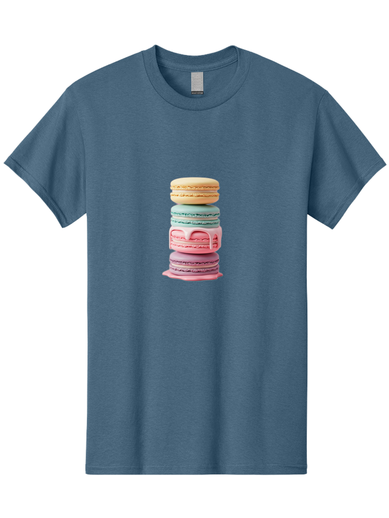 Stacked-Macarons-3 Men'S Graphic Tee, 100% Cotton, Comfortable Casual Summer Wear, Machine Washable, Stack Of Macarons, Pastel Colors, Sweet Treats, Dessert Lovers, French Patisserie, Creamy Filling, Delicate Meringue, Layered Macarons, Bab453 27