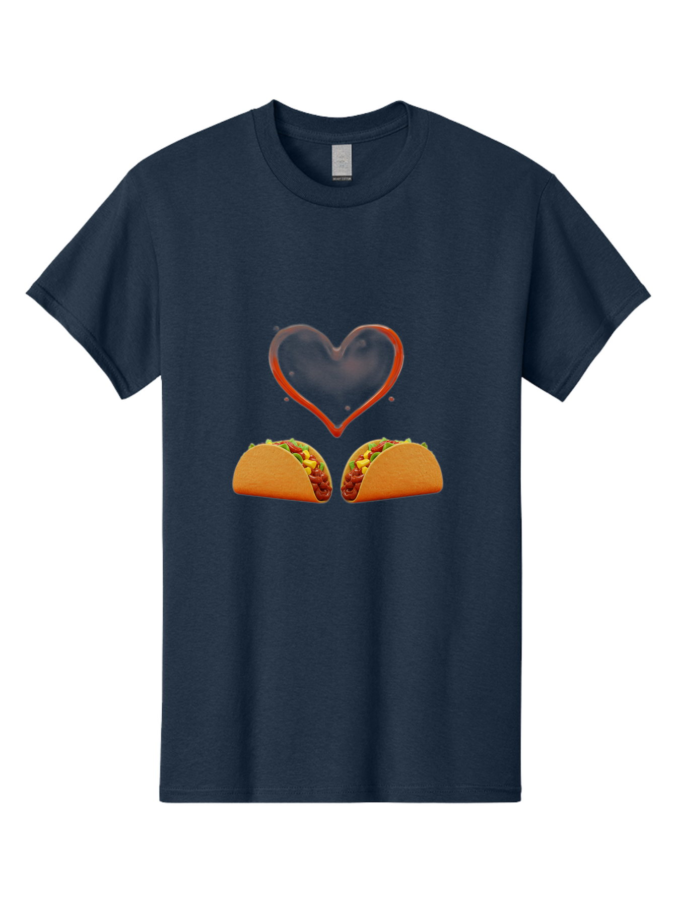 Tacos-And-Heart Men'S Graphic Tee, 100% Cotton, Comfortable Casual Summer Wear, Machine Washable, Tacos With Meat, Corn, Salsa, Love Heart, Red Outline, Delicious Food, Mexican Cuisine, Tasty Treats, Vibrant Colors, Savory Dishes Bab487 27