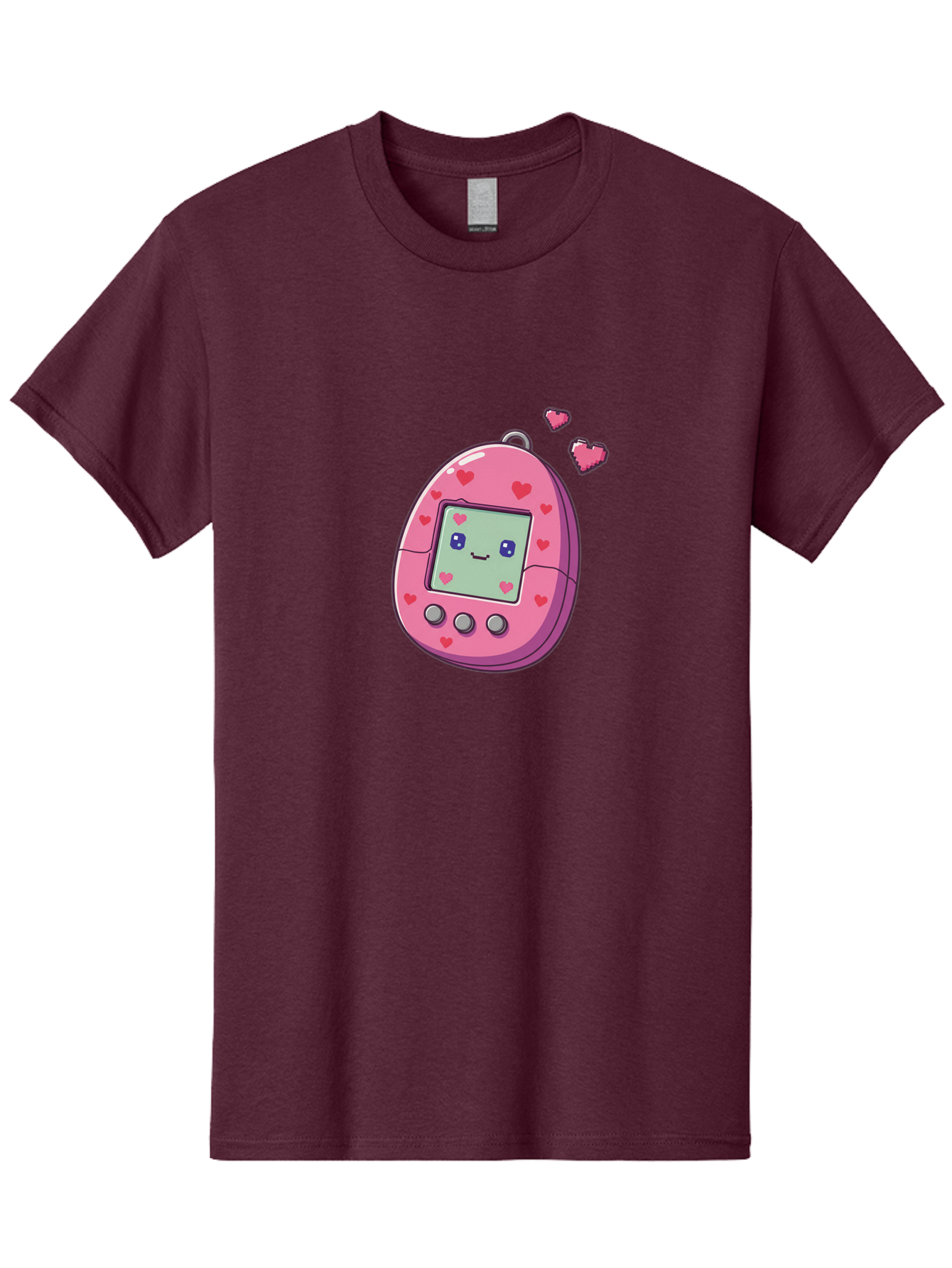 Tamagotchi-1 Men'S Graphic Tee, 100% Cotton, Comfortable Casual Summer Wear, Machine Washable, Pink Digital Pet, Heart Designs, Cute Character, Cartoon Style, Nostalgic Toy, Retro Gaming, 90S Kids, Digital Creature Bab490 3
