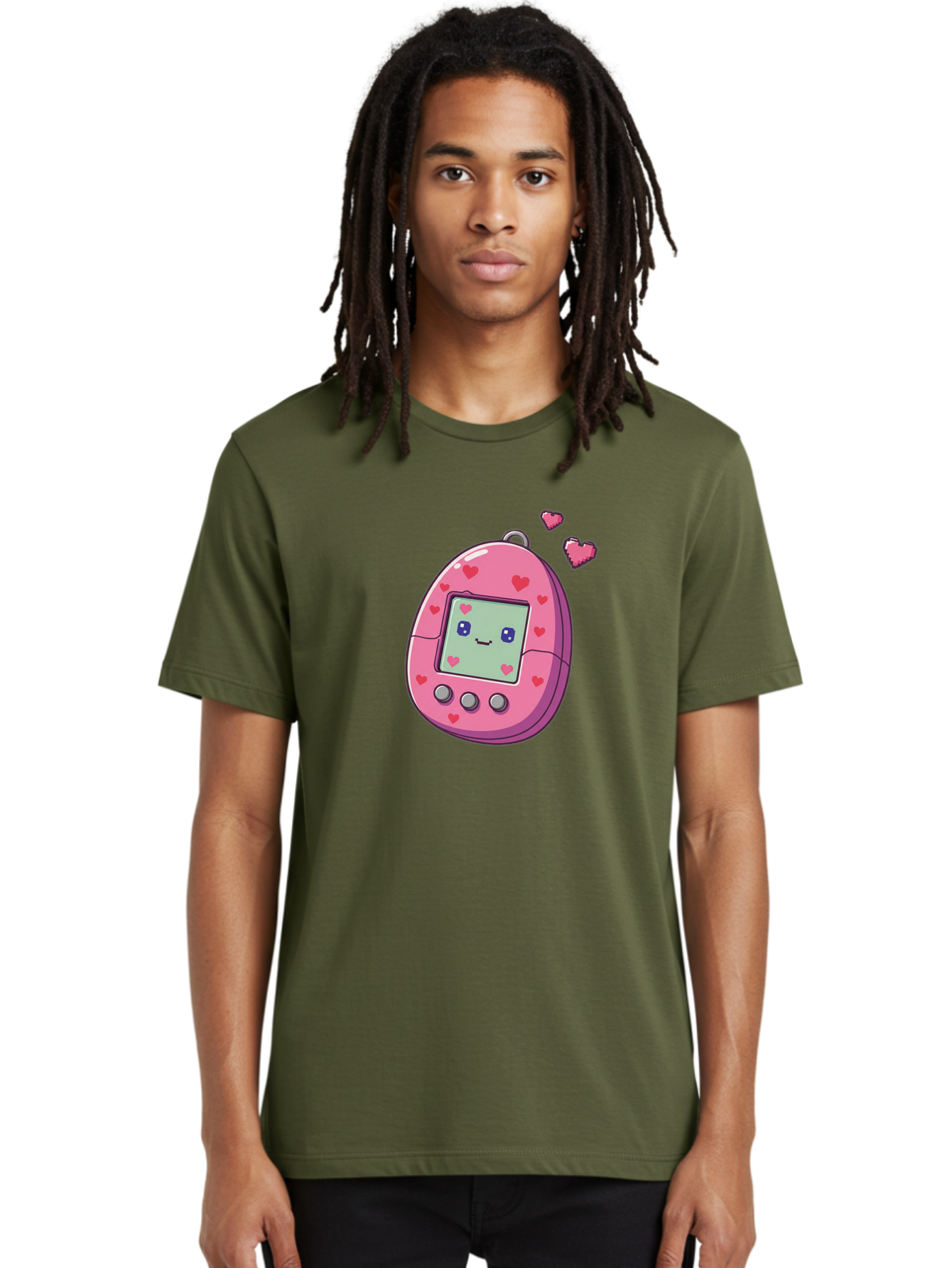 Tamagotchi-1 Men'S Graphic Tee, 100% Cotton, Comfortable Casual Summer Wear, Machine Washable, Pink Digital Pet, Heart Designs, Cute Character, Cartoon Style, Nostalgic Toy, Retro Gaming, 90S Kids, Digital Creature Bab490 8