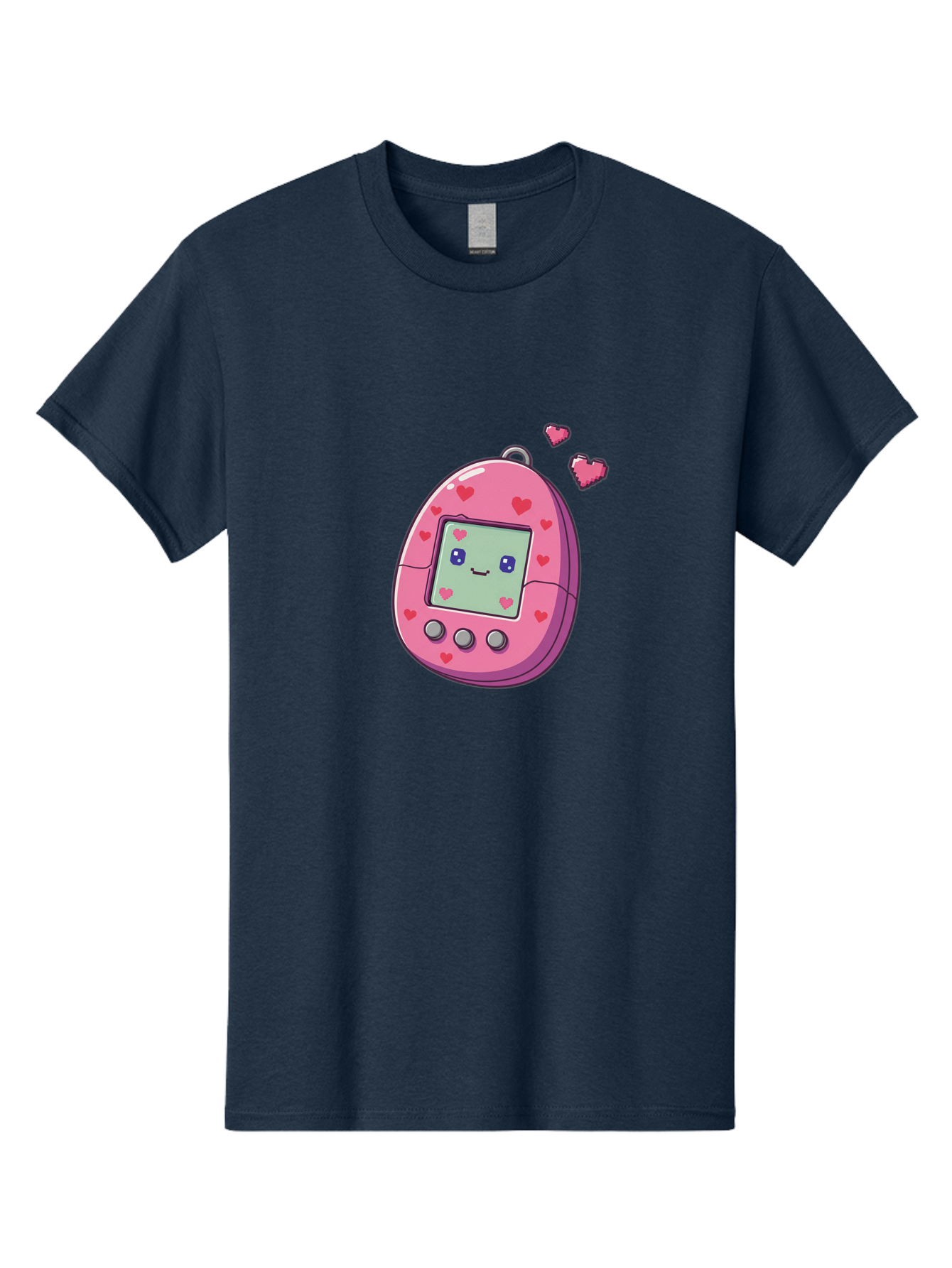 Tamagotchi-1 Men'S Graphic Tee, 100% Cotton, Comfortable Casual Summer Wear, Machine Washable, Pink Digital Pet, Heart Designs, Cute Character, Cartoon Style, Nostalgic Toy, Retro Gaming, 90S Kids, Digital Creature Bab490 25
