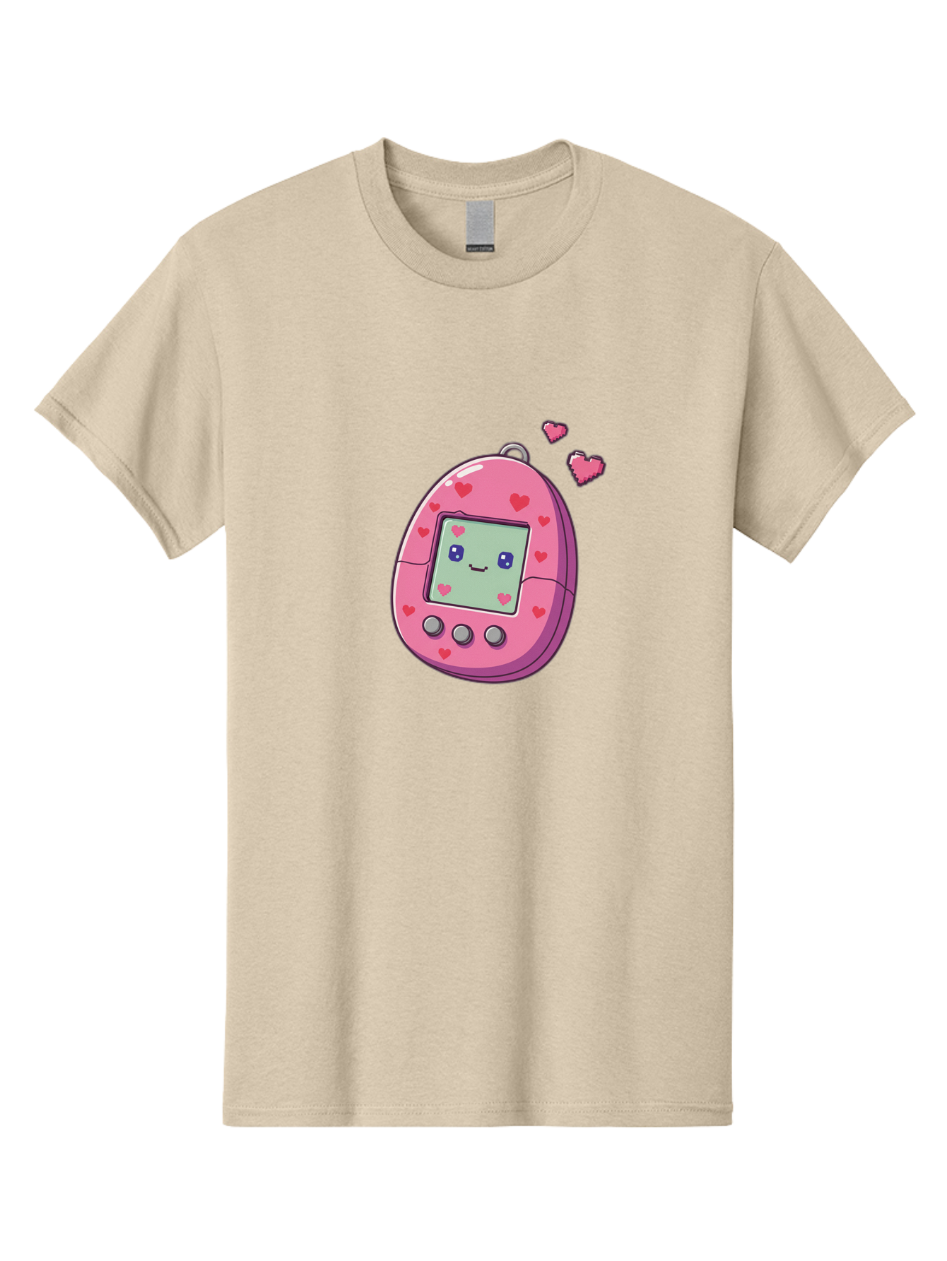 Tamagotchi-1 Men'S Graphic Tee, 100% Cotton, Comfortable Casual Summer Wear, Machine Washable, Pink Digital Pet, Heart Designs, Cute Character, Cartoon Style, Nostalgic Toy, Retro Gaming, 90S Kids, Digital Creature Bab490 27