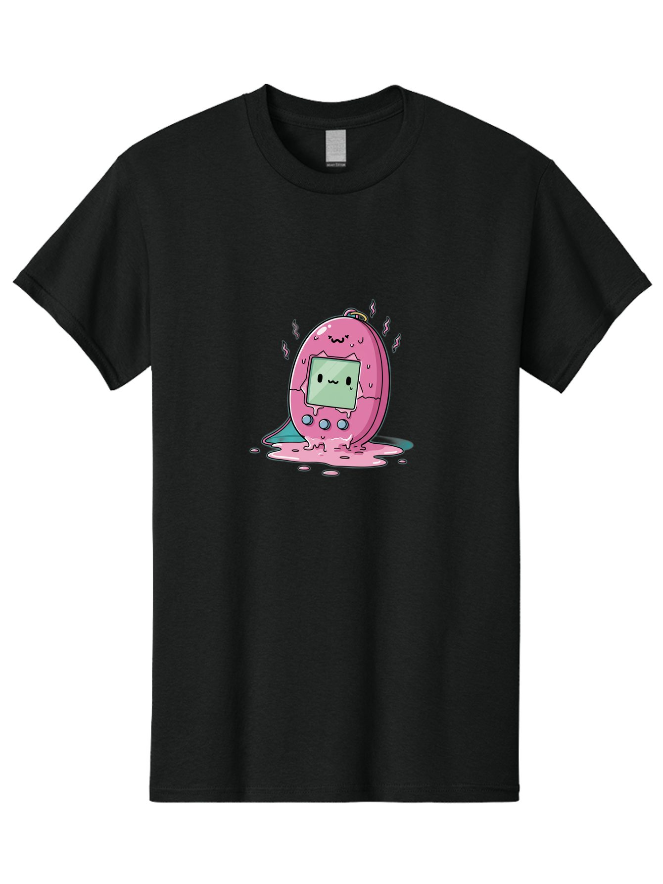 Tamagotchi-11 Men'S Graphic Tee, 100% Cotton, Comfortable Casual Summer Wear, Machine Washable, Pink Digital Pet, Broken Screen, Sad Face, Melting Toy, Nostalgic 90S, Retro Gaming, Cartoon Style, Kawaii Aesthetic Bab492 29