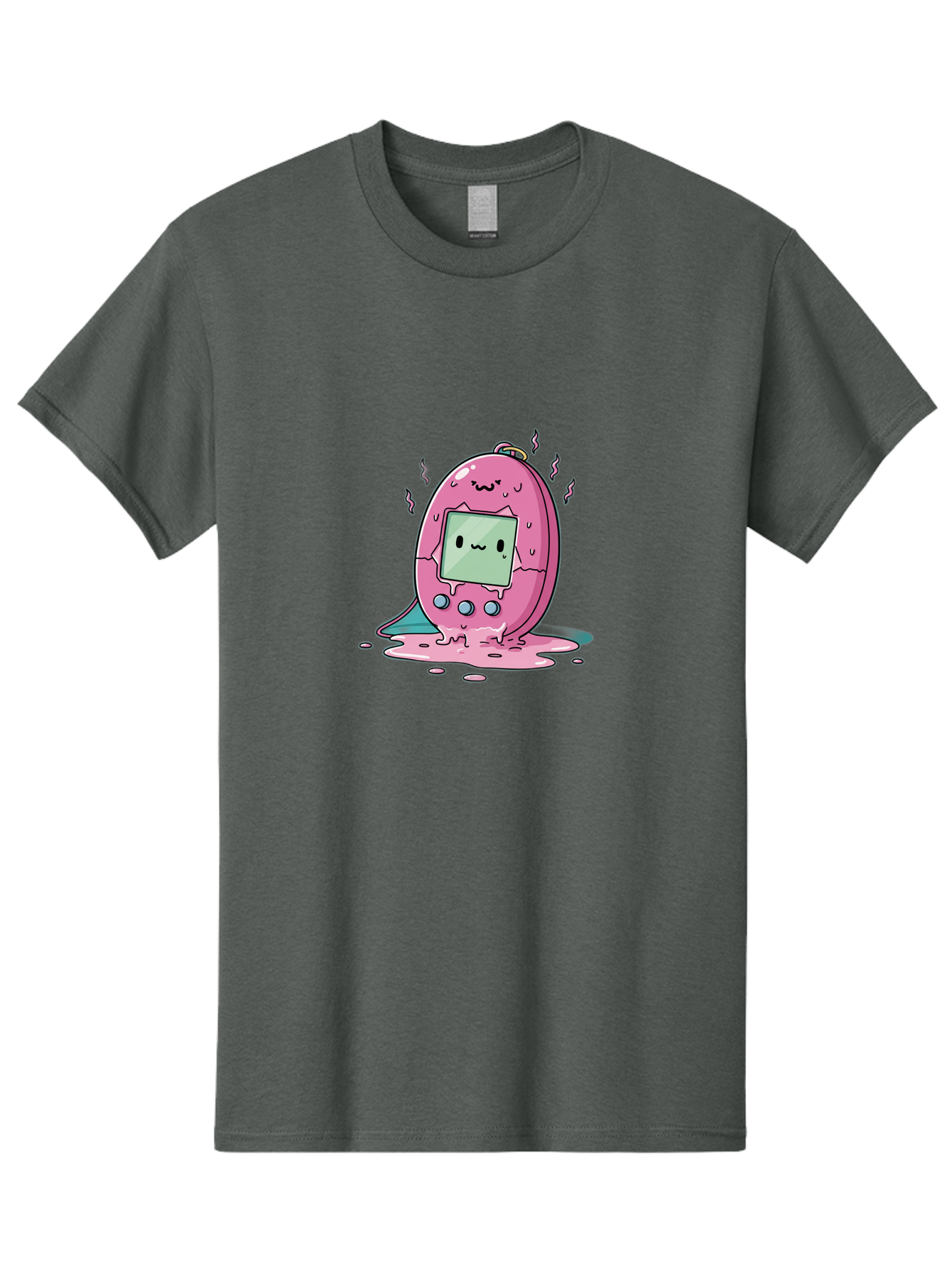 Tamagotchi-11 Men'S Graphic Tee, 100% Cotton, Comfortable Casual Summer Wear, Machine Washable, Pink Digital Pet, Broken Screen, Sad Face, Melting Toy, Nostalgic 90S, Retro Gaming, Cartoon Style, Kawaii Aesthetic Bab492 27