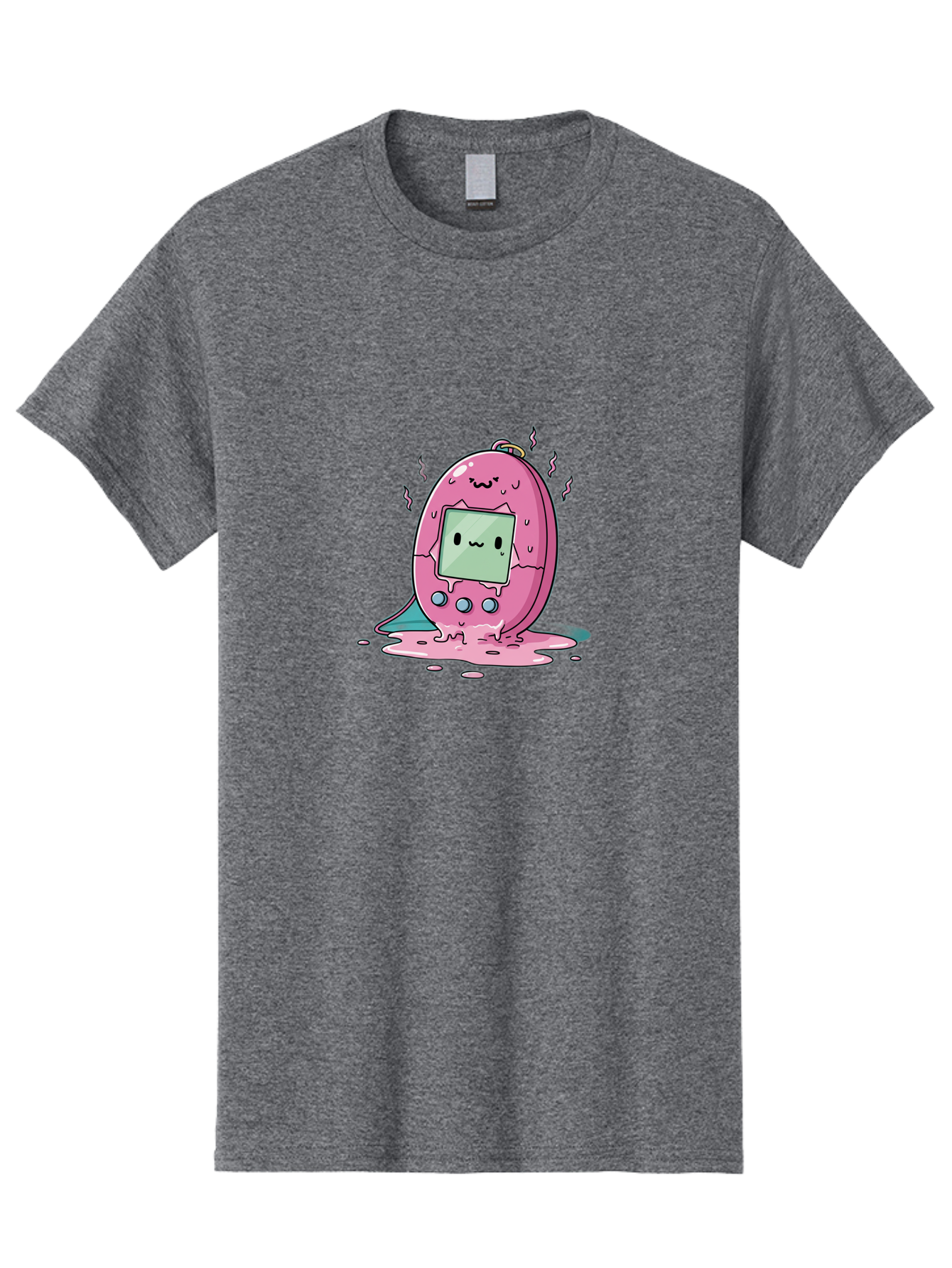 Tamagotchi-11 Men'S Graphic Tee, 100% Cotton, Comfortable Casual Summer Wear, Machine Washable, Pink Digital Pet, Broken Screen, Sad Face, Melting Toy, Nostalgic 90S, Retro Gaming, Cartoon Style, Kawaii Aesthetic Bab492 5