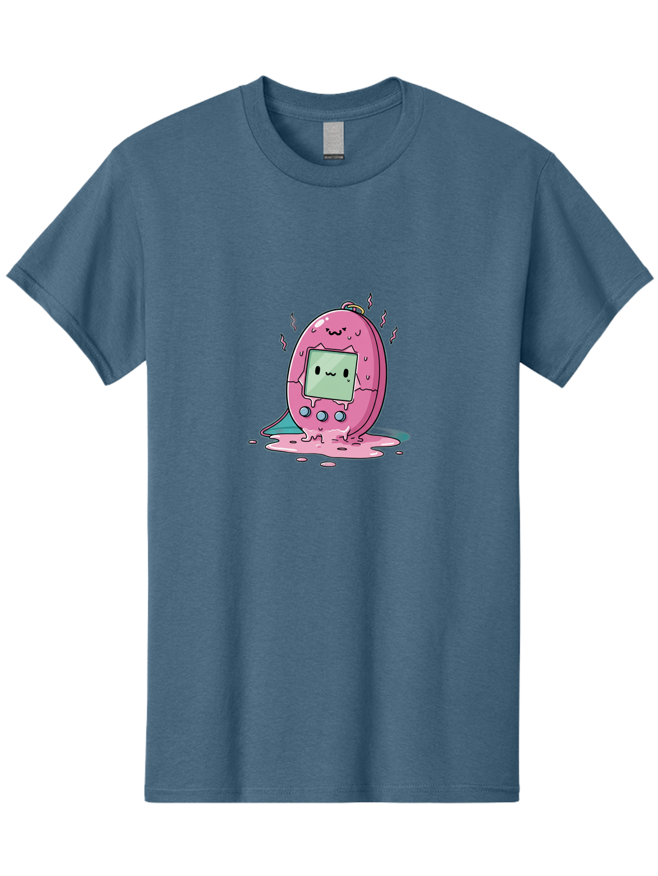 Tamagotchi-11 Men'S Graphic Tee, 100% Cotton, Comfortable Casual Summer Wear, Machine Washable, Pink Digital Pet, Broken Screen, Sad Face, Melting Toy, Nostalgic 90S, Retro Gaming, Cartoon Style, Kawaii Aesthetic Bab492 25