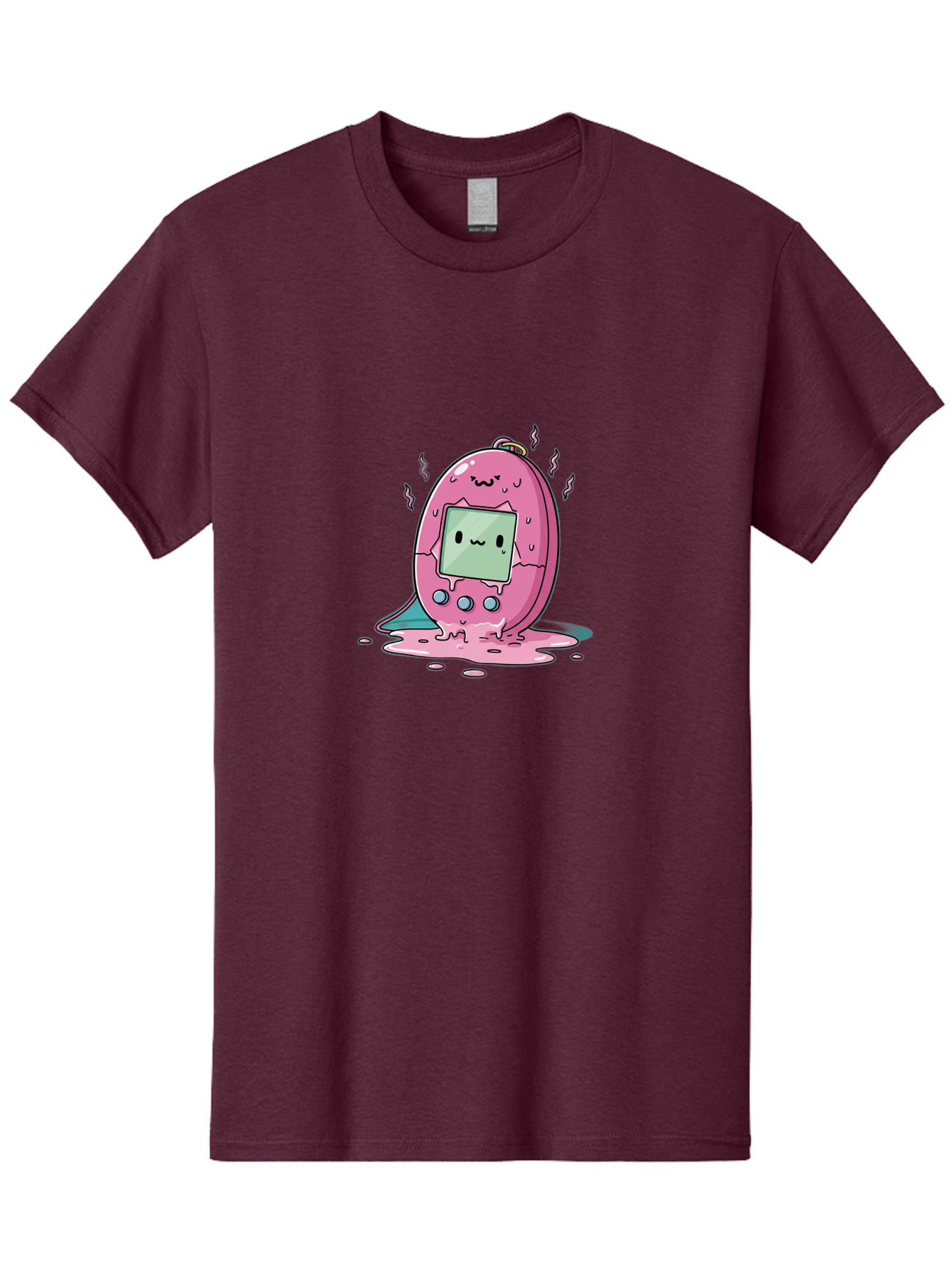 Tamagotchi-11 Men'S Graphic Tee, 100% Cotton, Comfortable Casual Summer Wear, Machine Washable, Pink Digital Pet, Broken Screen, Sad Face, Melting Toy, Nostalgic 90S, Retro Gaming, Cartoon Style, Kawaii Aesthetic Bab492 3