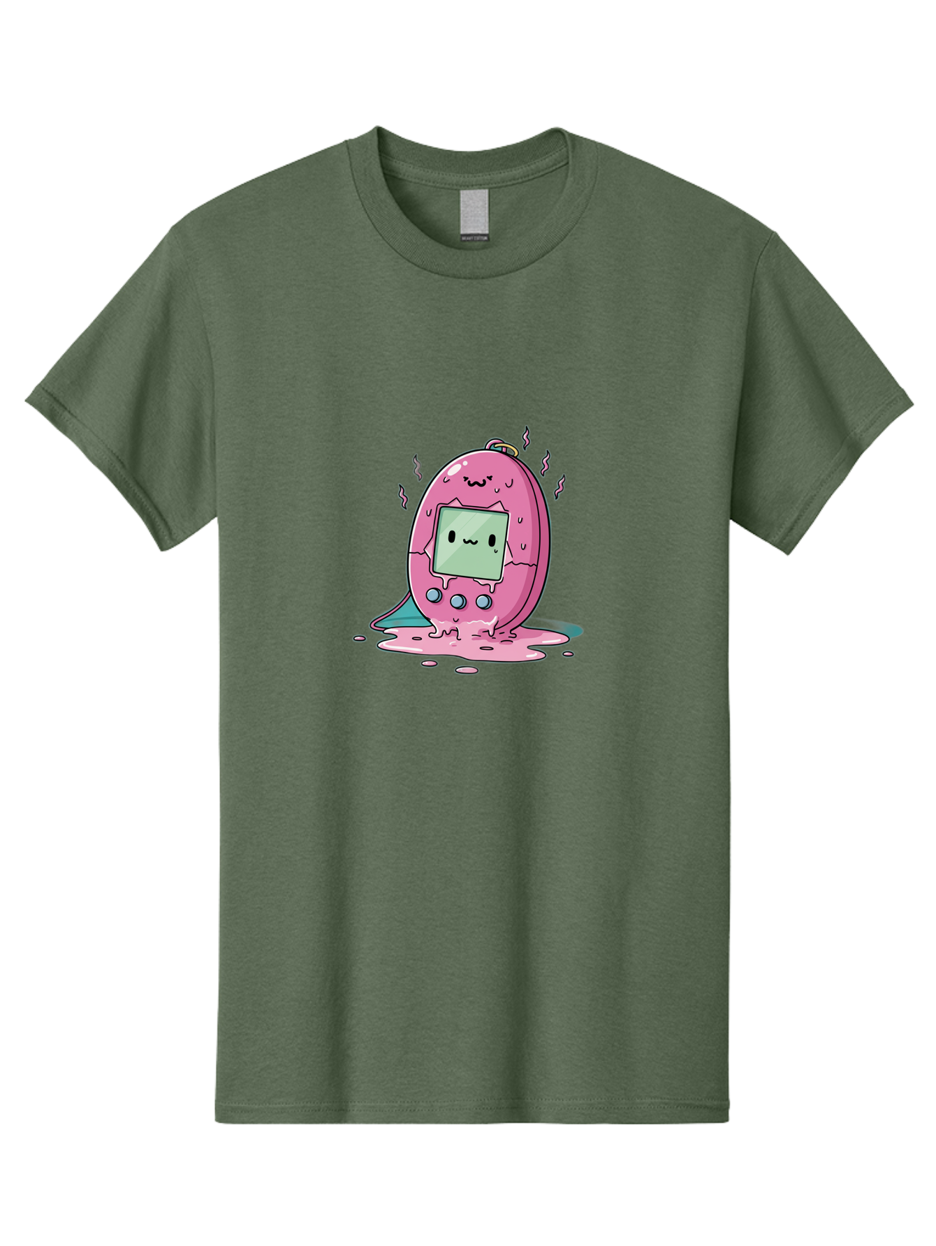 Tamagotchi-11 Men'S Graphic Tee, 100% Cotton, Comfortable Casual Summer Wear, Machine Washable, Pink Digital Pet, Broken Screen, Sad Face, Melting Toy, Nostalgic 90S, Retro Gaming, Cartoon Style, Kawaii Aesthetic Bab492 17