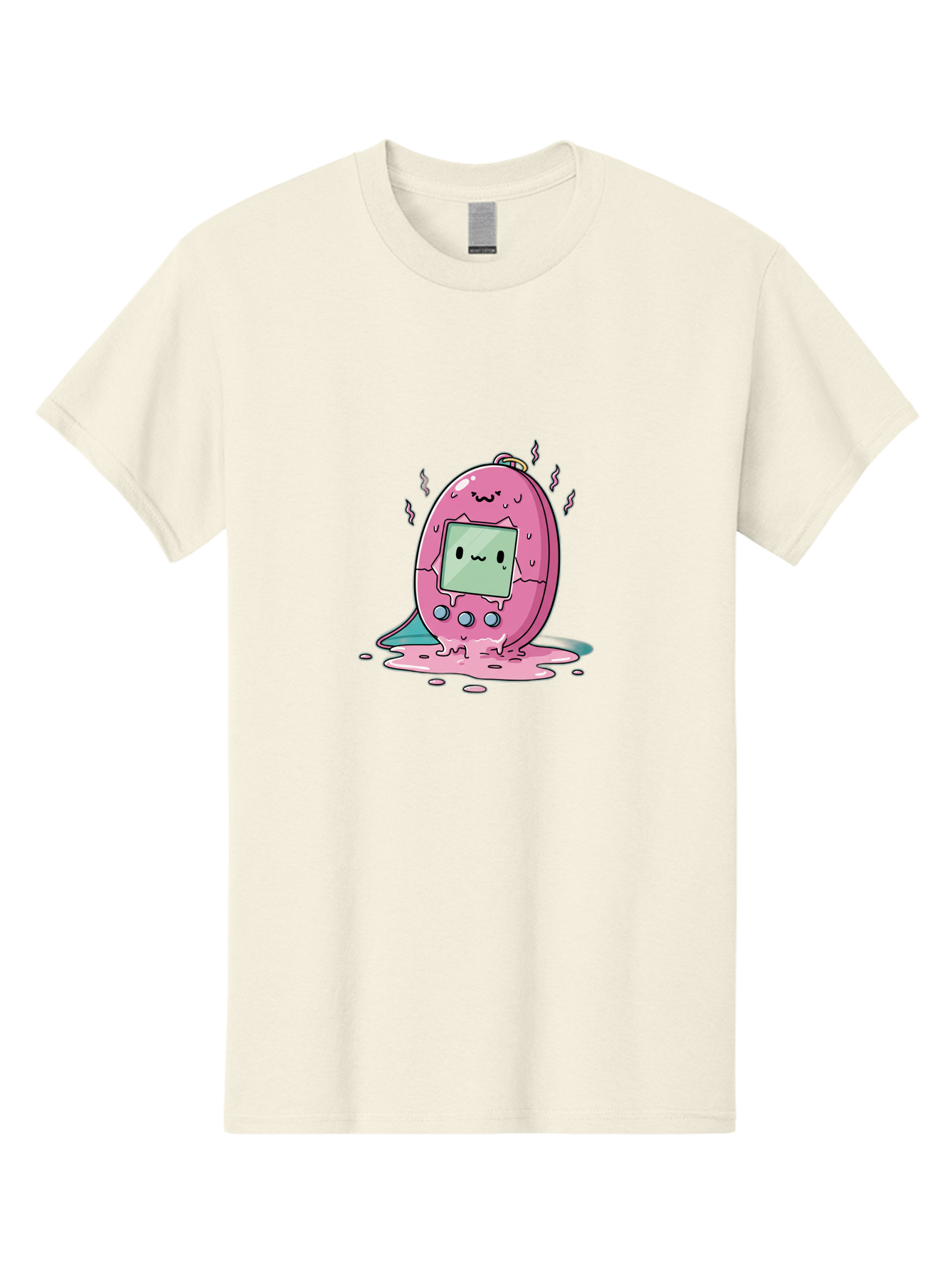Tamagotchi-11 Men'S Graphic Tee, 100% Cotton, Comfortable Casual Summer Wear, Machine Washable, Pink Digital Pet, Broken Screen, Sad Face, Melting Toy, Nostalgic 90S, Retro Gaming, Cartoon Style, Kawaii Aesthetic Bab492 7