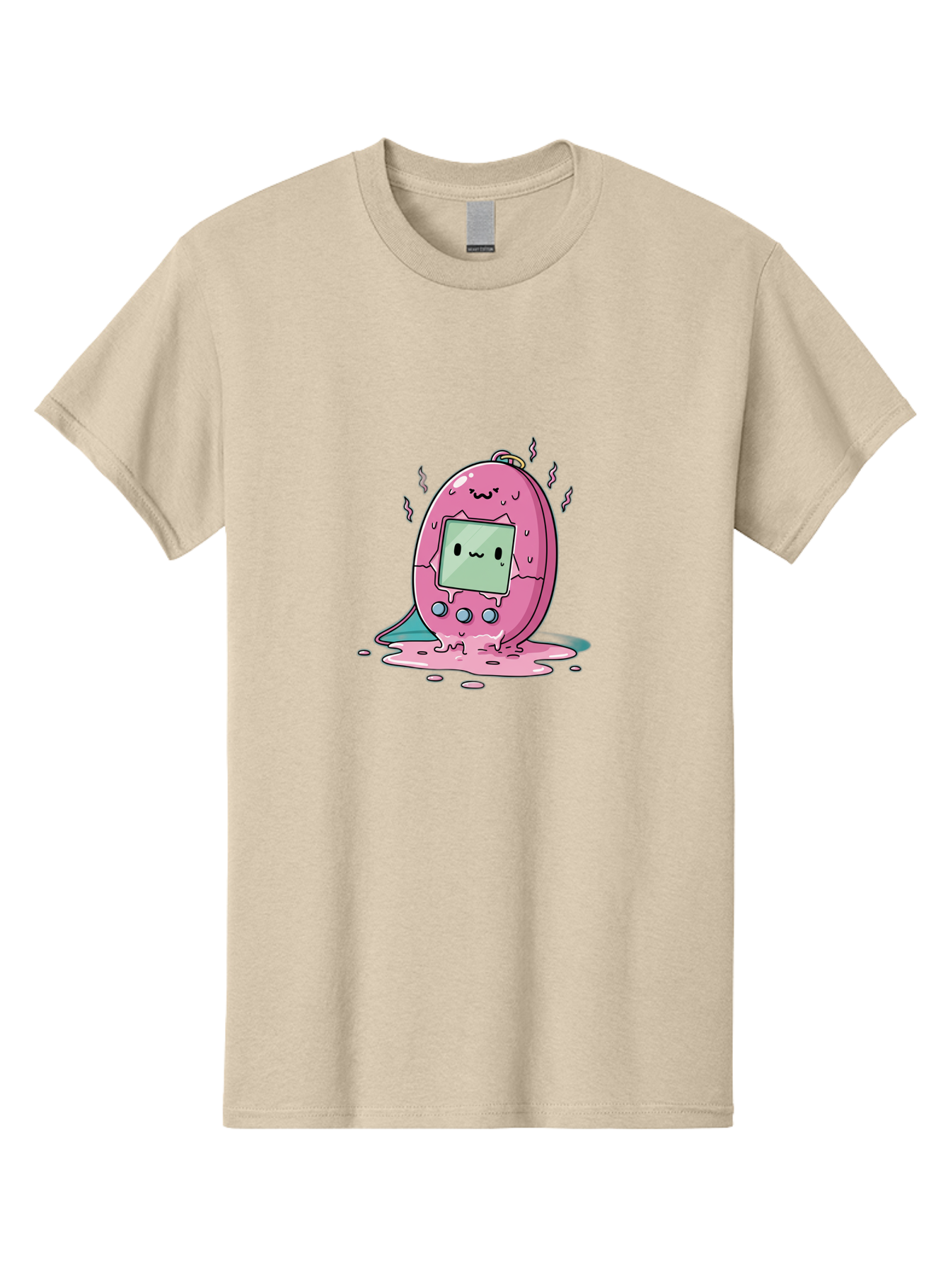 Tamagotchi-11 Men'S Graphic Tee, 100% Cotton, Comfortable Casual Summer Wear, Machine Washable, Pink Digital Pet, Broken Screen, Sad Face, Melting Toy, Nostalgic 90S, Retro Gaming, Cartoon Style, Kawaii Aesthetic Bab492 13