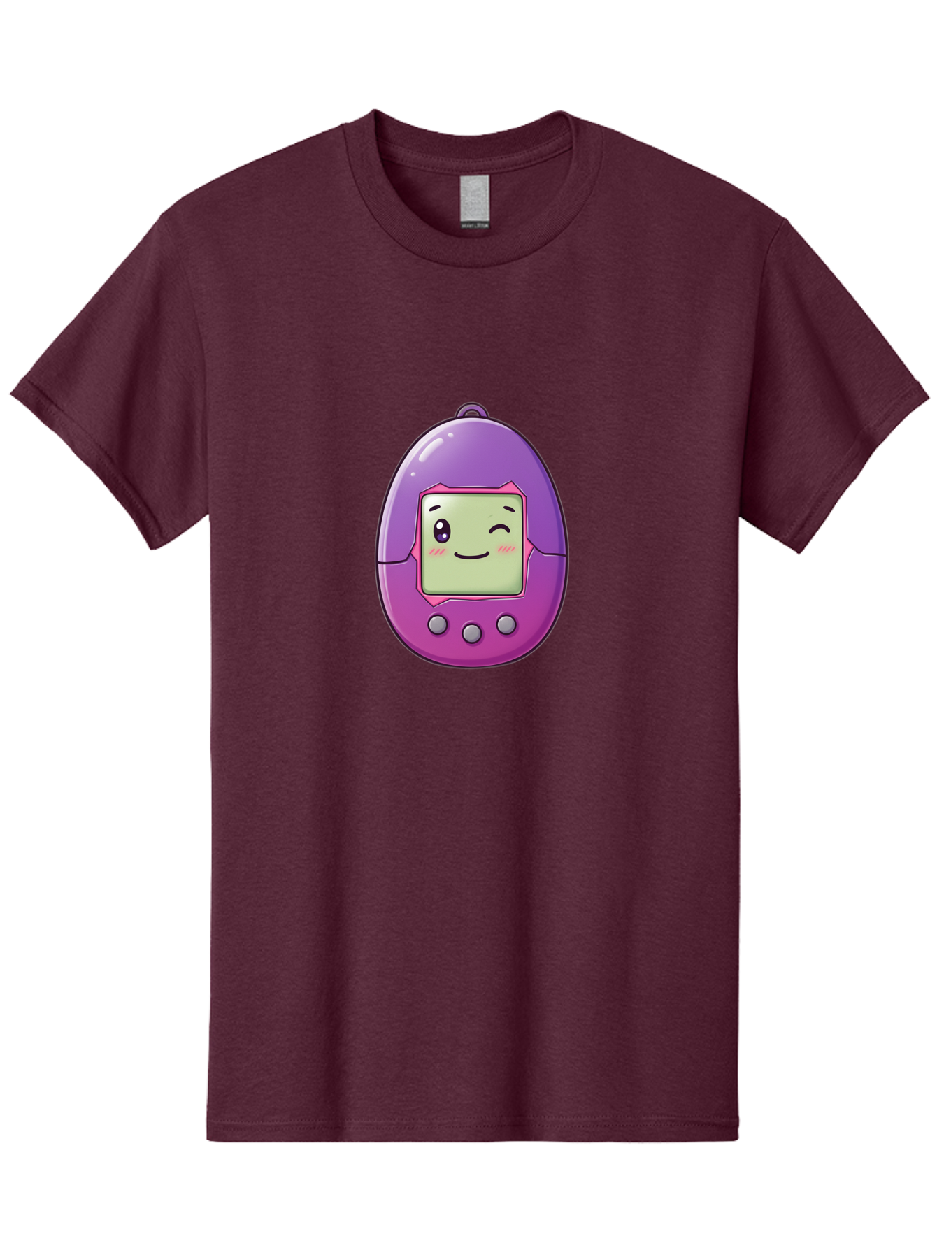 Tamagotchi-2 Men'S Graphic Tee, 100% Cotton, Comfortable Casual Summer Wear, Machine Washable, Digital Pet, Cartoon Character, Kawaii Culture, Retro Gaming, Nostalgic Toy, Egg-Shaped Device, Purple And Pink, Cute Design, 90S Nostalgia, Bab496 23