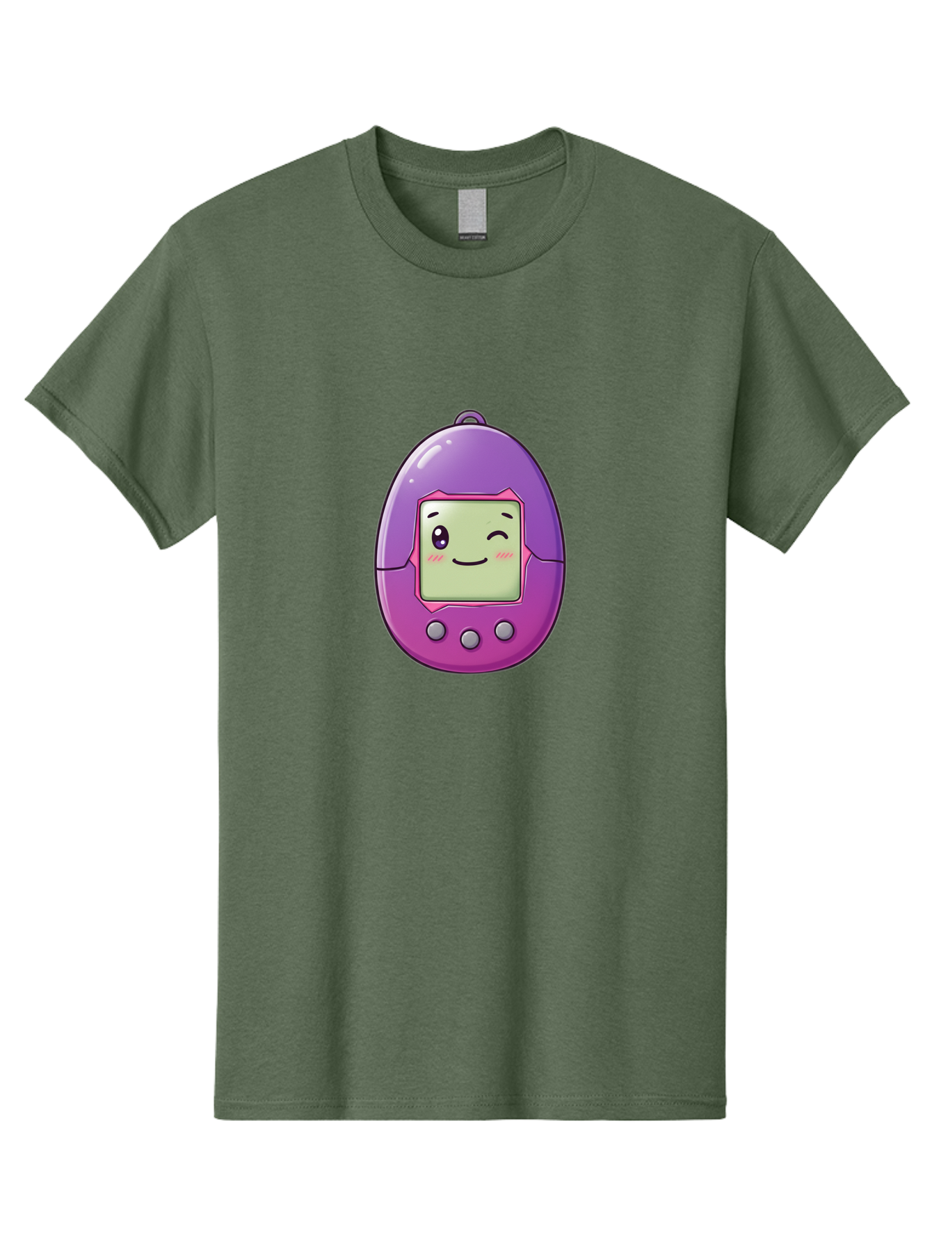 Tamagotchi-2 Men'S Graphic Tee, 100% Cotton, Comfortable Casual Summer Wear, Machine Washable, Digital Pet, Cartoon Character, Kawaii Culture, Retro Gaming, Nostalgic Toy, Egg-Shaped Device, Purple And Pink, Cute Design, 90S Nostalgia, Bab496 5