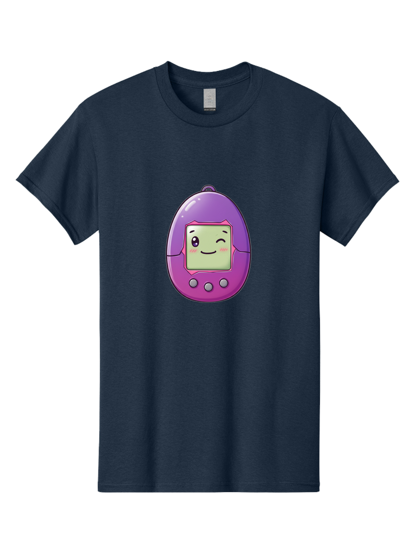 Tamagotchi-2 Men'S Graphic Tee, 100% Cotton, Comfortable Casual Summer Wear, Machine Washable, Digital Pet, Cartoon Character, Kawaii Culture, Retro Gaming, Nostalgic Toy, Egg-Shaped Device, Purple And Pink, Cute Design, 90S Nostalgia, Bab496 15