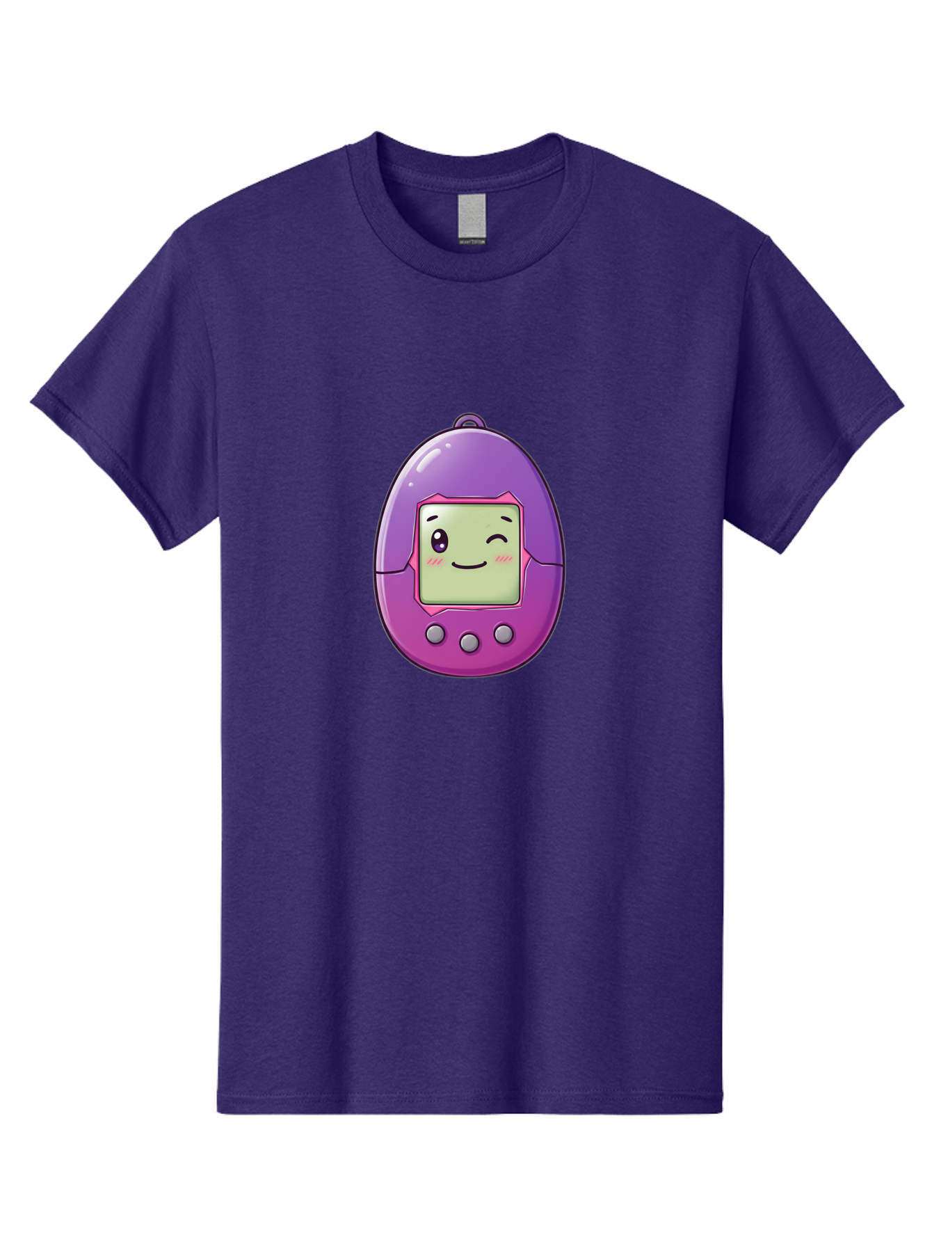 Tamagotchi-2 Men'S Graphic Tee, 100% Cotton, Comfortable Casual Summer Wear, Machine Washable, Digital Pet, Cartoon Character, Kawaii Culture, Retro Gaming, Nostalgic Toy, Egg-Shaped Device, Purple And Pink, Cute Design, 90S Nostalgia, Bab496 19