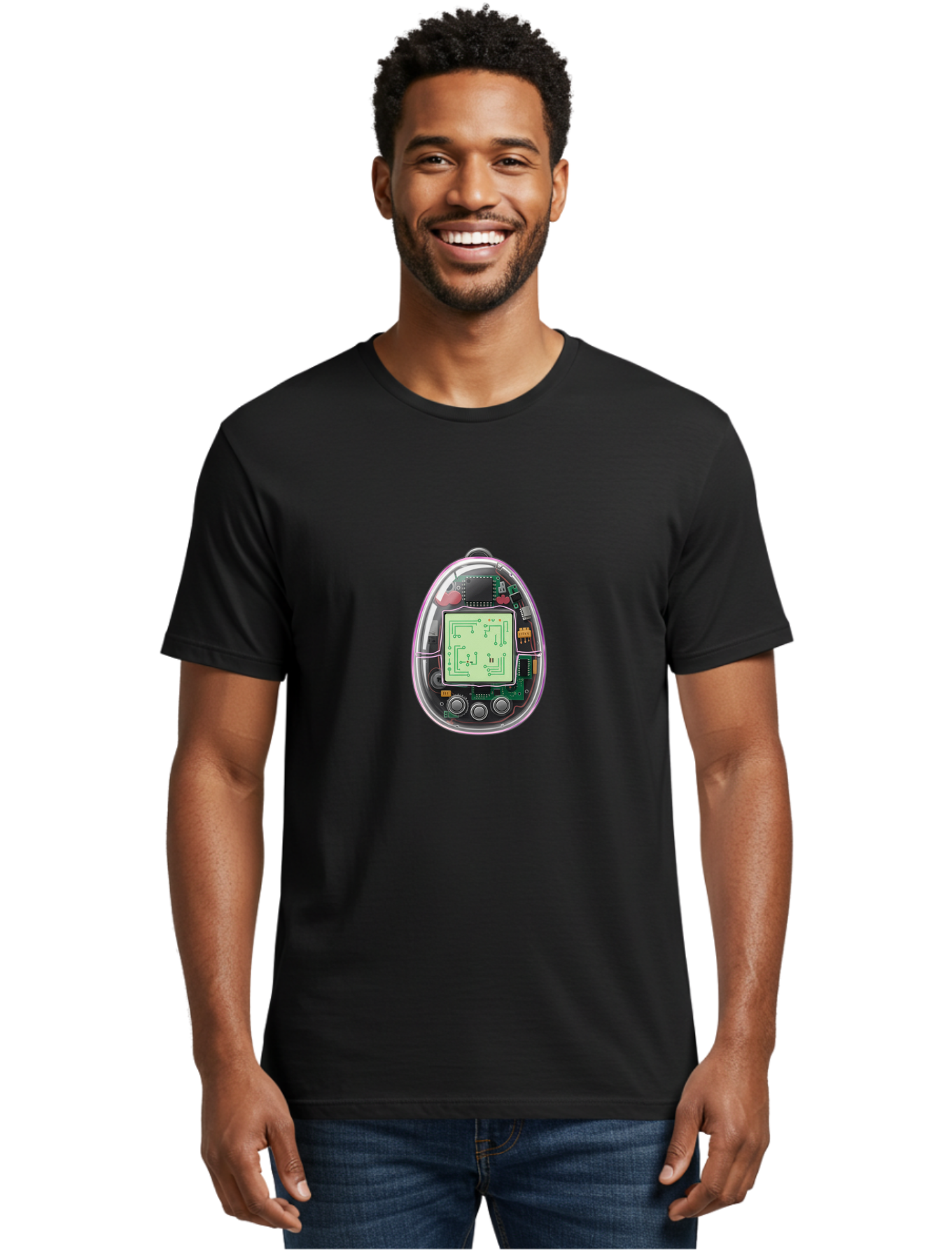 Tamagotchi-9 Men'S Graphic Tee, 100% Cotton, Comfortable Casual Summer Wear, Machine Washable, Retro Digital Pet, Tamagotchi Toy, Nostalgic Gadget, Handheld Game, Digital Creature, Circuitry, Buttons, Electronic Device, Retro Gaming, Bab503 22
