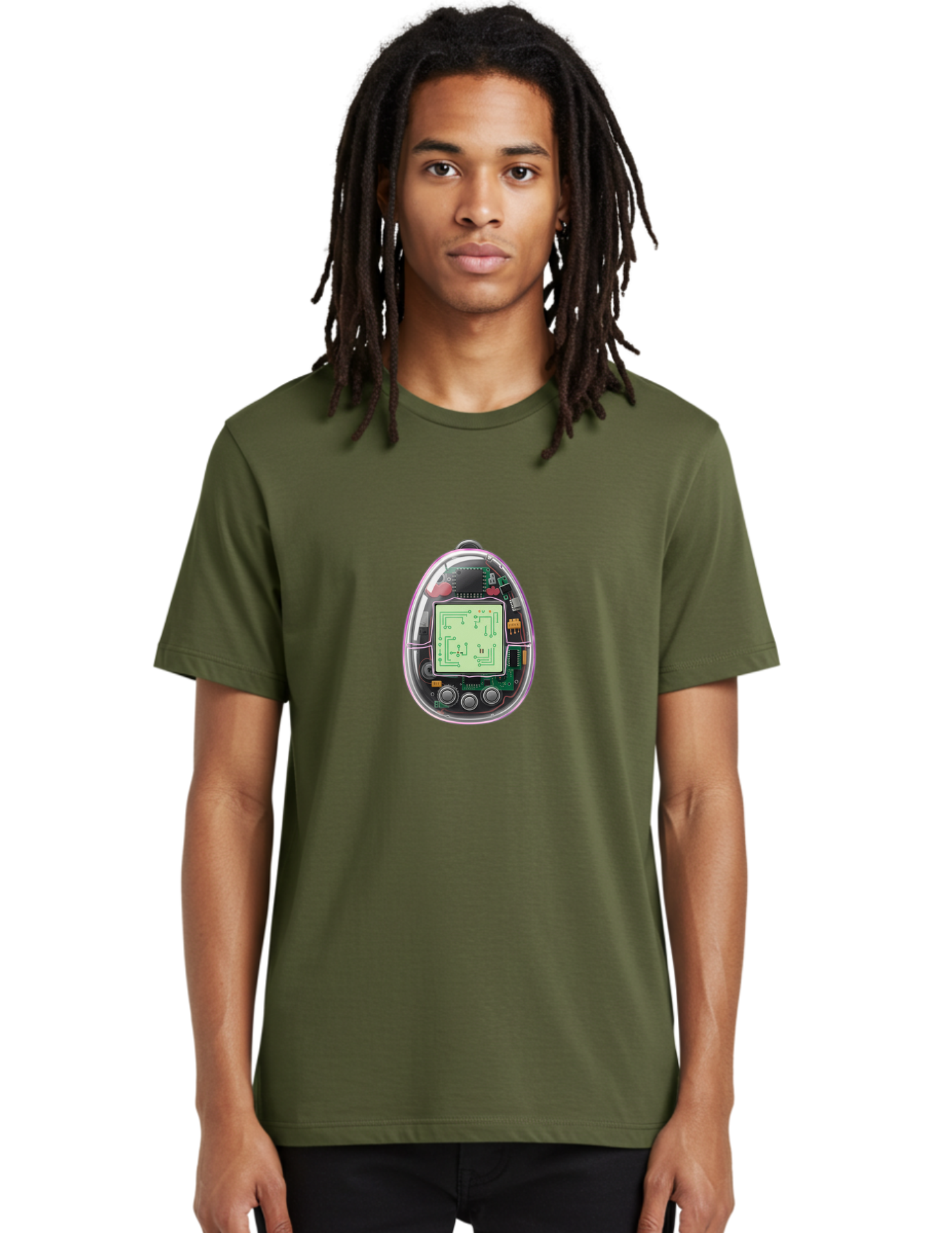 Tamagotchi-9 Men'S Graphic Tee, 100% Cotton, Comfortable Casual Summer Wear, Machine Washable, Retro Digital Pet, Tamagotchi Toy, Nostalgic Gadget, Handheld Game, Digital Creature, Circuitry, Buttons, Electronic Device, Retro Gaming, Bab503 25