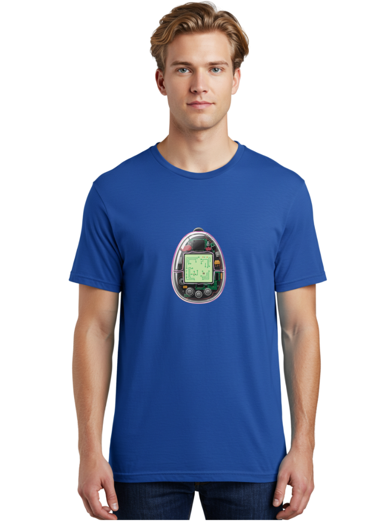 Tamagotchi-9 Men'S Graphic Tee, 100% Cotton, Comfortable Casual Summer Wear, Machine Washable, Retro Digital Pet, Tamagotchi Toy, Nostalgic Gadget, Handheld Game, Digital Creature, Circuitry, Buttons, Electronic Device, Retro Gaming, Bab503 20