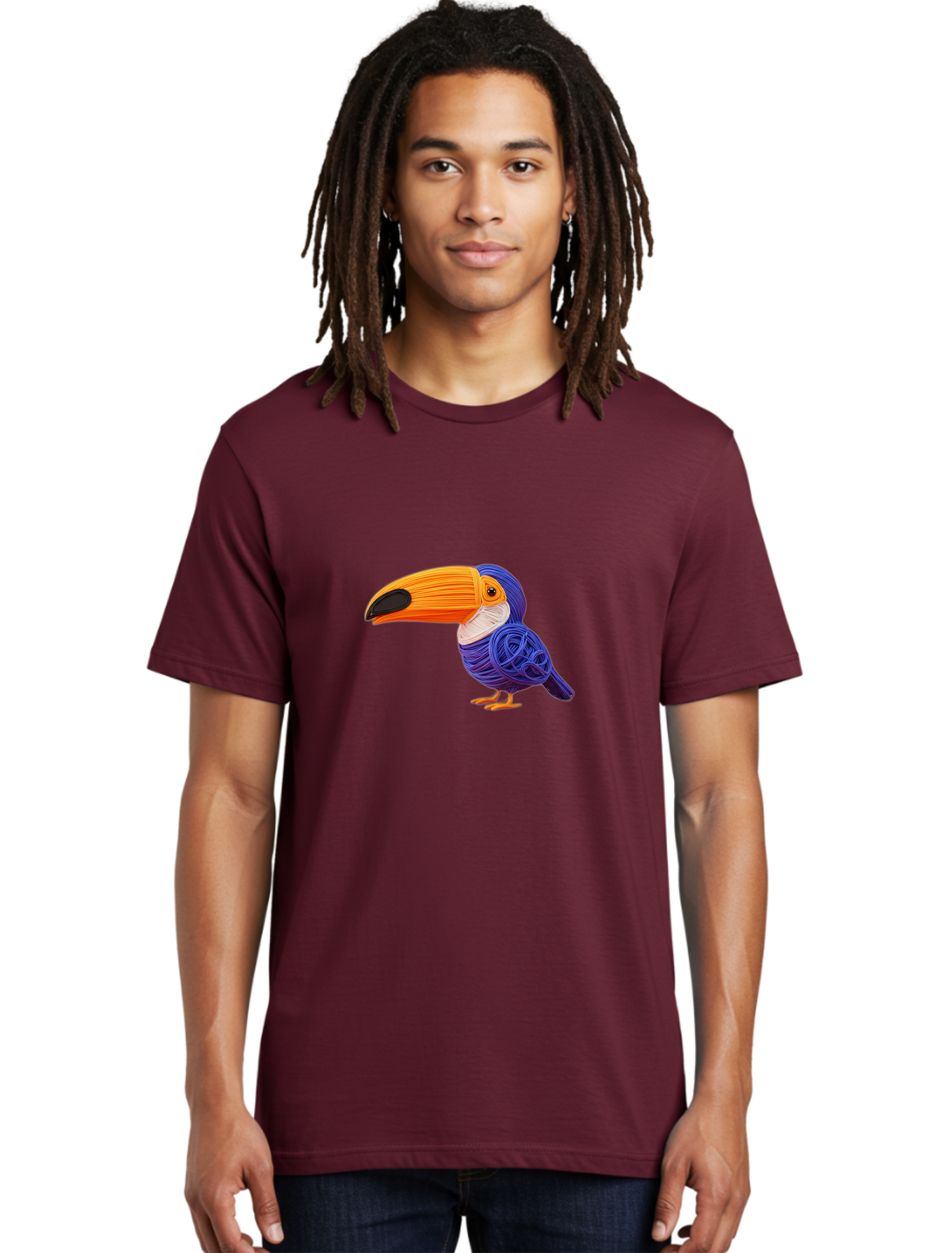 Toucan Men'S Graphic Tee, 100% Cotton, Comfortable Casual Summer Wear, Machine Washable, Toucan Bird, Colorful Illustration, Vibrant Plumage, Large Beak, Tropical Bird, Orange Beak, Blue Feathers, Yellow Feet, Digital Art, Creative Design Bab541 29