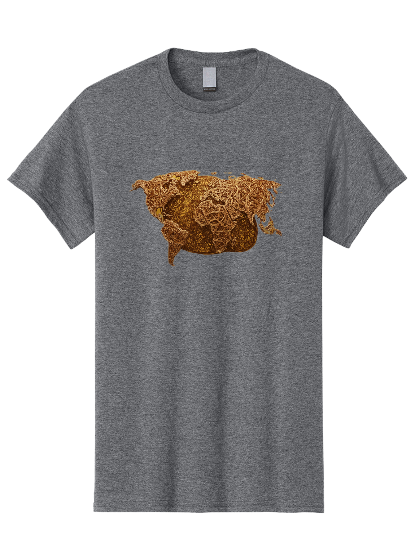 United-States-Map Men'S Graphic Tee, 100% Cotton, Comfortable Casual Summer Wear, Machine Washable, Abstract Map, Usa, Intricate Lines, Earthy Tones, Complex Patterns, Artistic Representation, Geographic Illustration, Detailed Artwork, Bab566 3