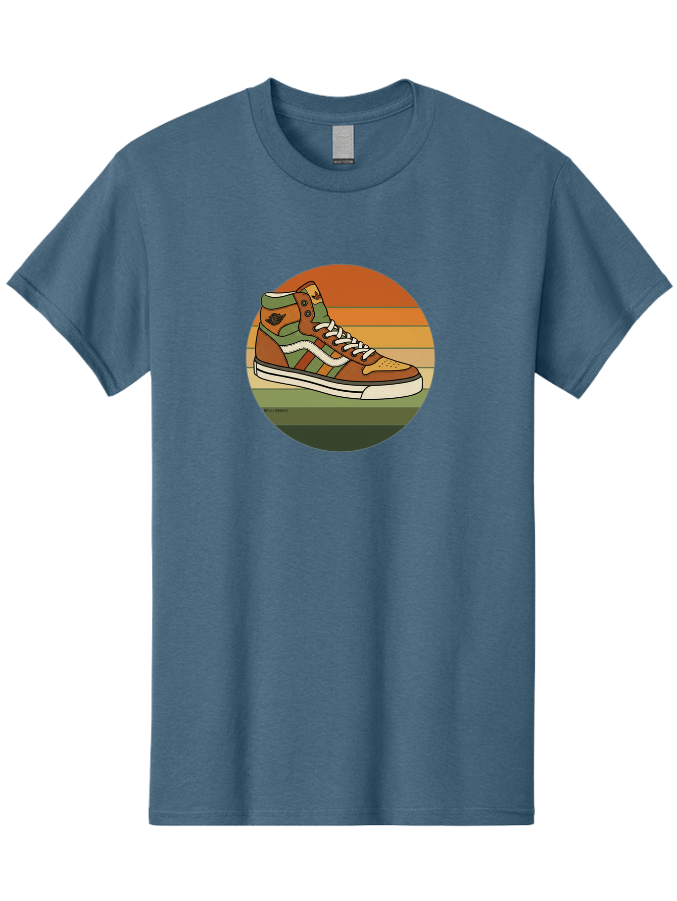 Vans-Shoes Men'S Graphic Tee, 100% Cotton, Comfortable Casual Summer Wear, Machine Washable, Vans Sneaker, Streetwear Fashion, Casual Footwear, Skateboarding Shoes, Green And Brown Color Scheme, High-Top Design, White Laces, Bab567 2